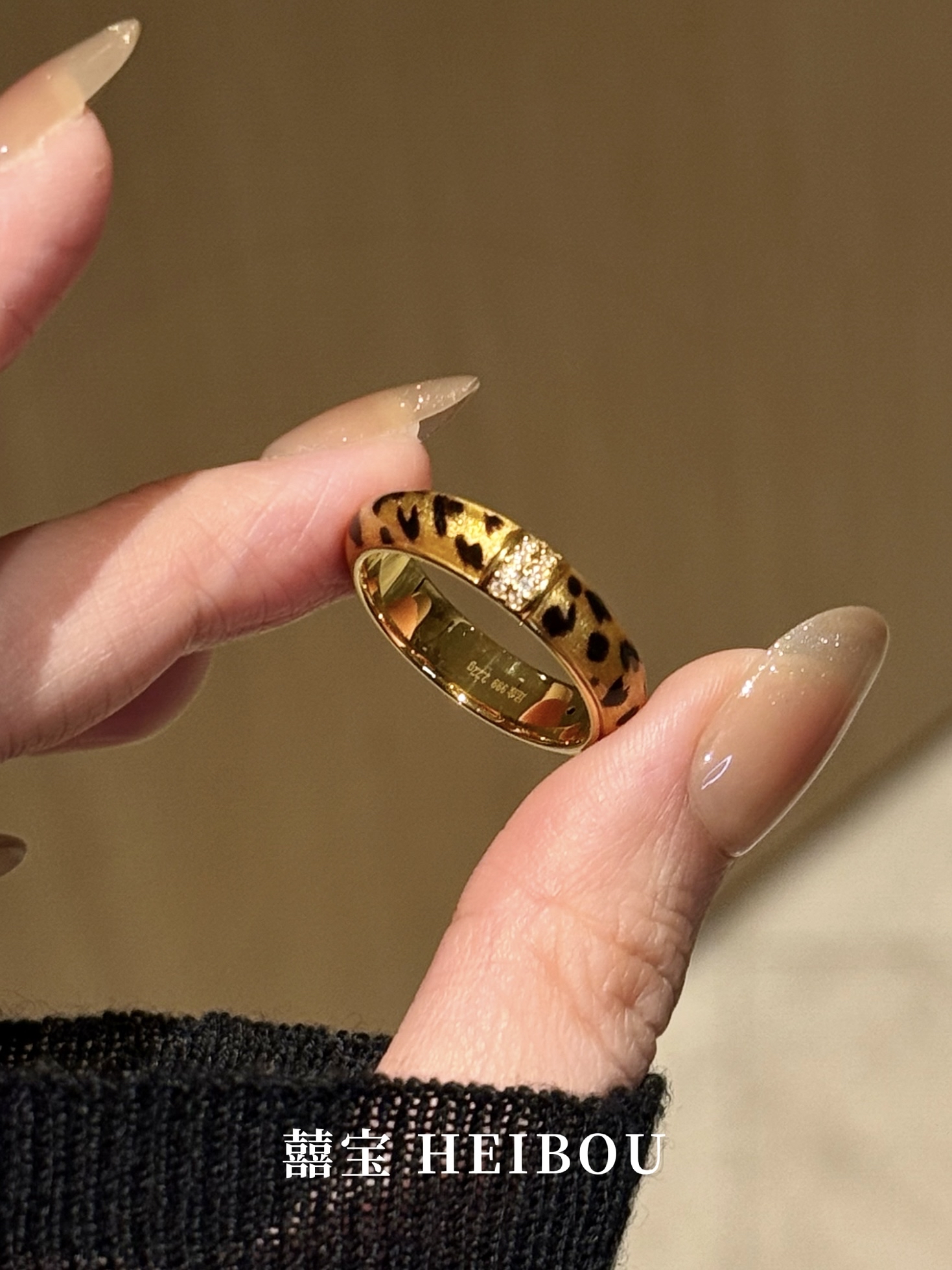 【5D镶嵌】点钻豹纹戒指