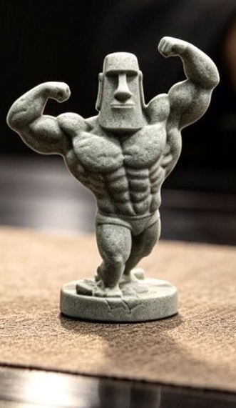 🗿史上最捲的石像！猛男摩艾軍團，無聲激勵你的每一組重訓💪