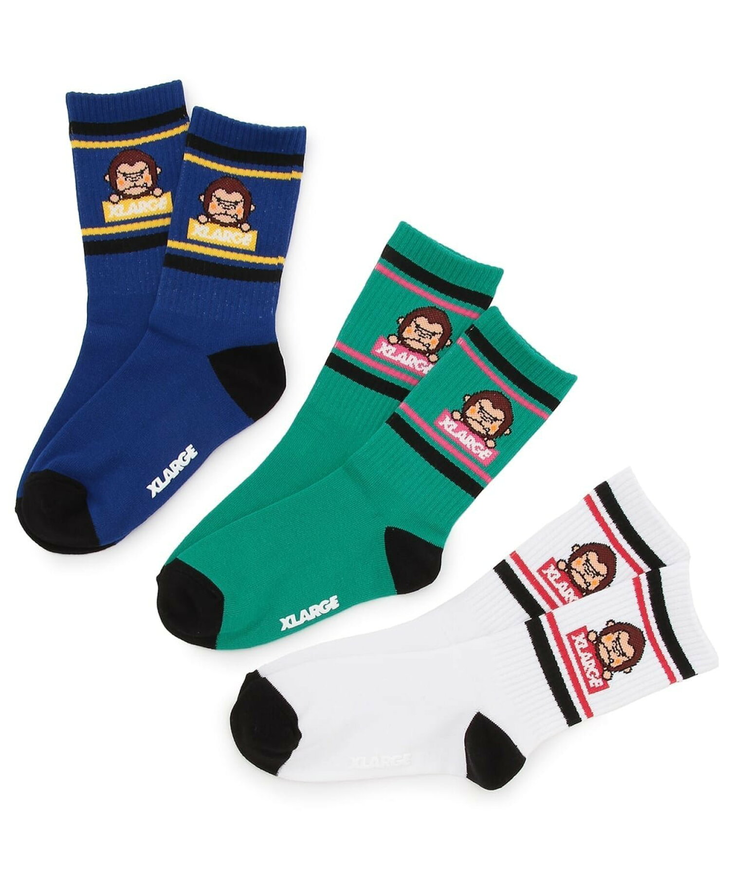 🆕【⭐訂購⭐】🇯🇵日本直送🌀#XLARGE KIDS 條紋短襪［3款選］🌀[ELFA-0097][260711]