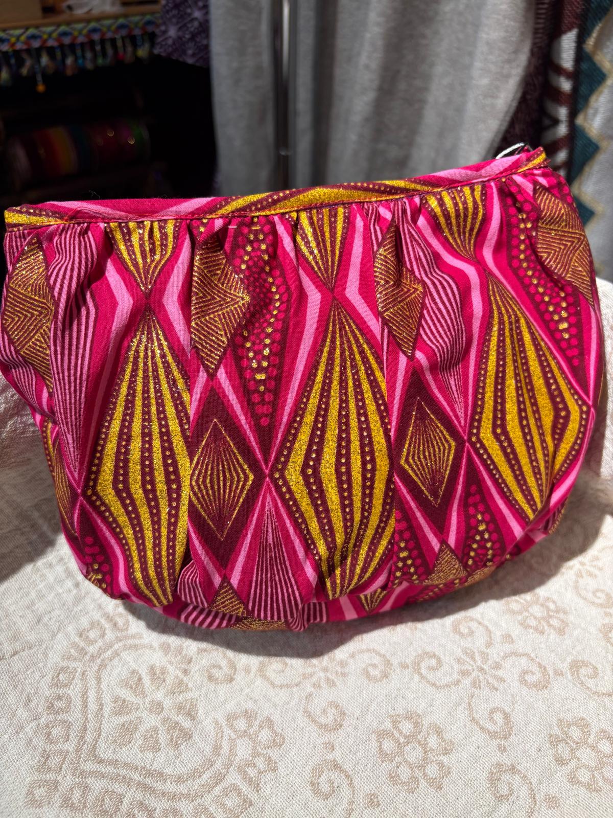 泰國-Mitra Collection - 桃紅金色燙金多用途袋