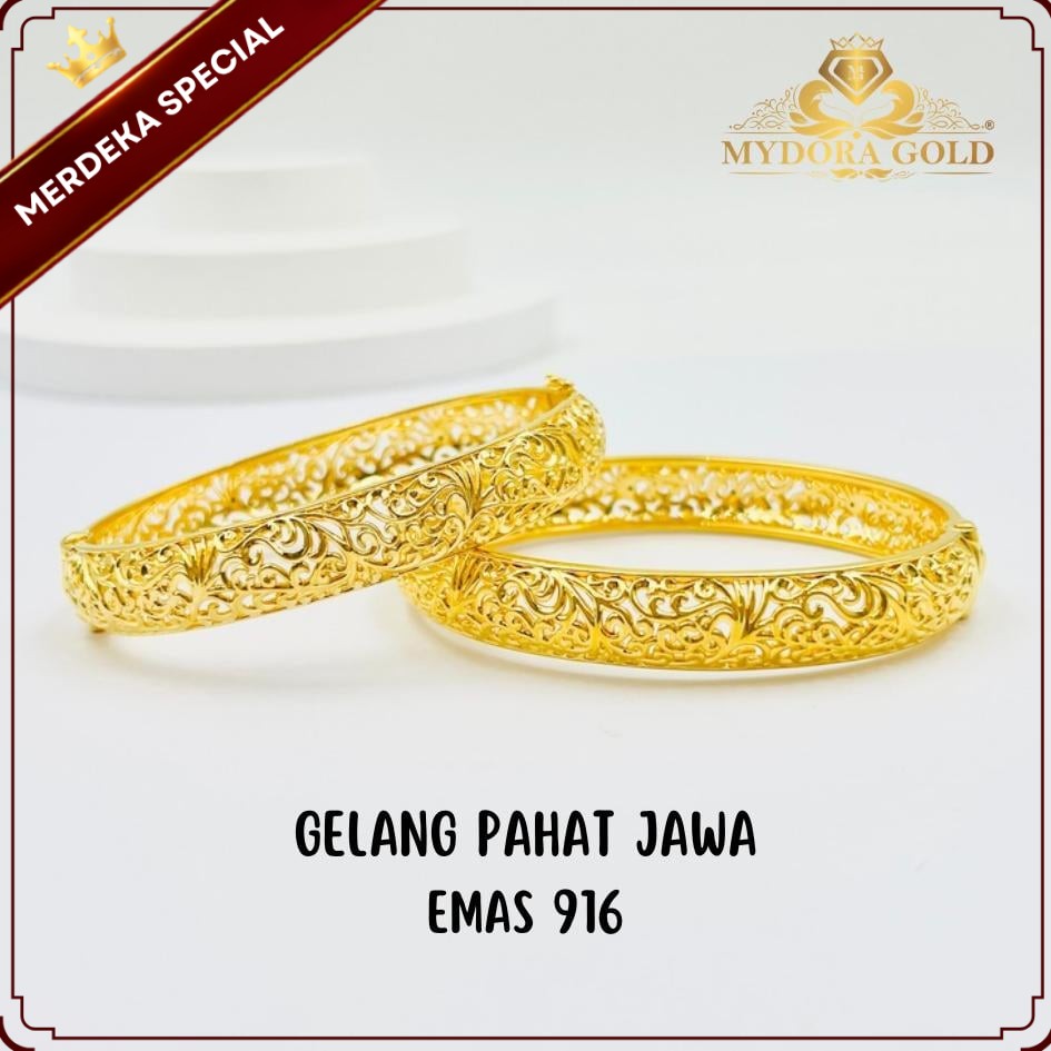 MYDORA Gelang Pahat Jawa l EMAS 916/22K