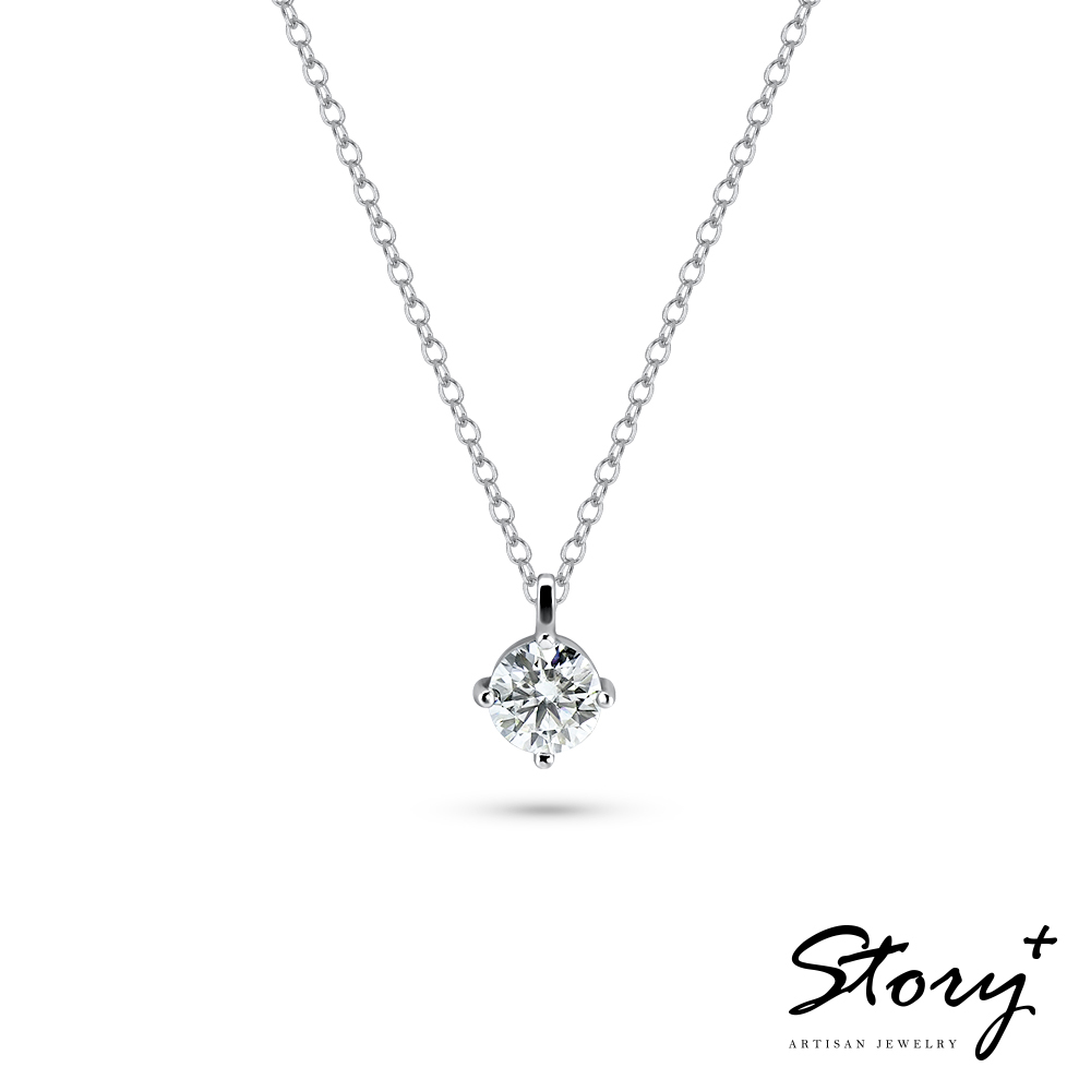📦訂購 台灣限定 STORY 故事銀飾 北極星一克拉單鑽莫桑石純銀頸鏈