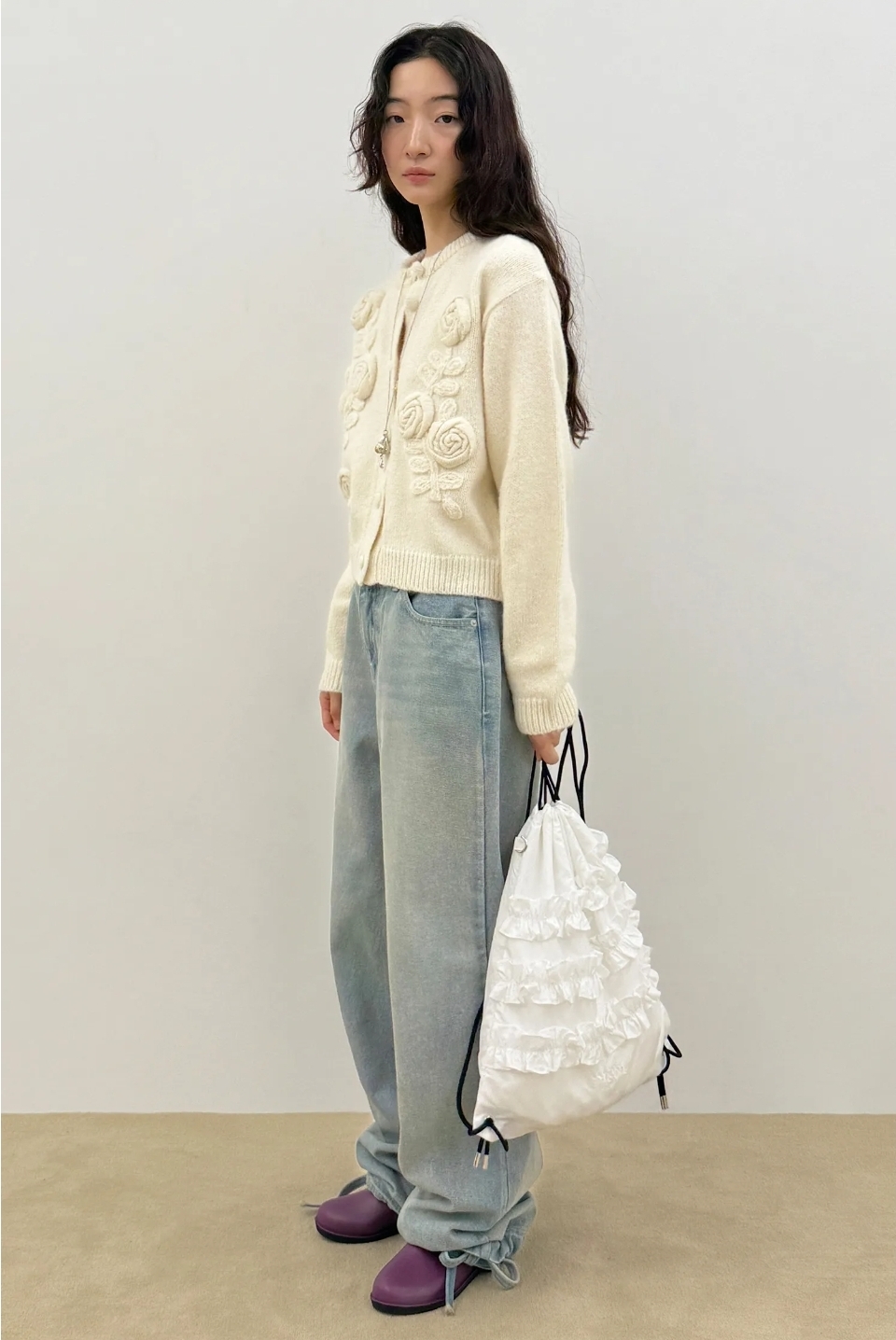 SINOON Ruffle String Bag