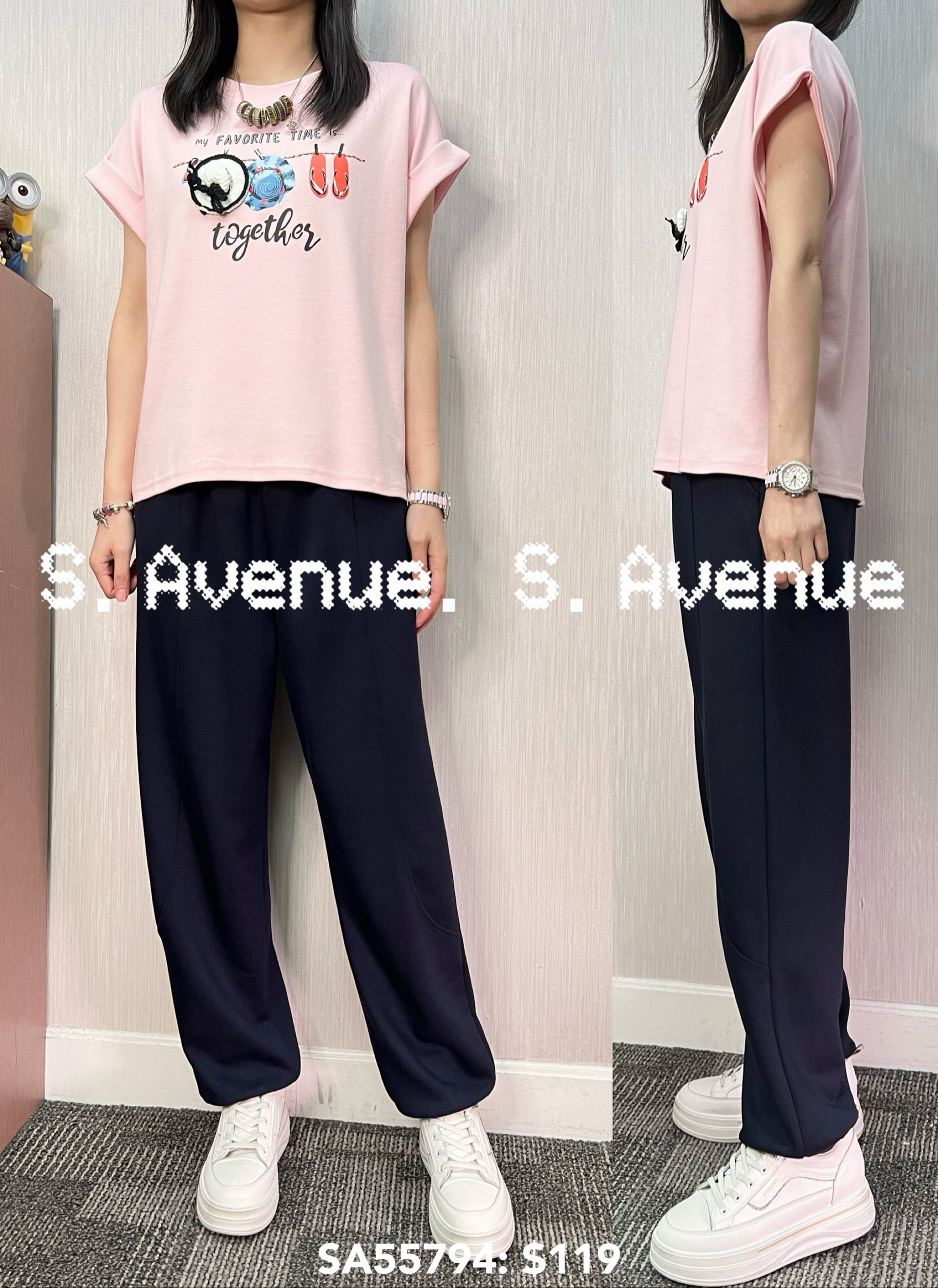 SA55794: 短袖撍袖立體草帽tee