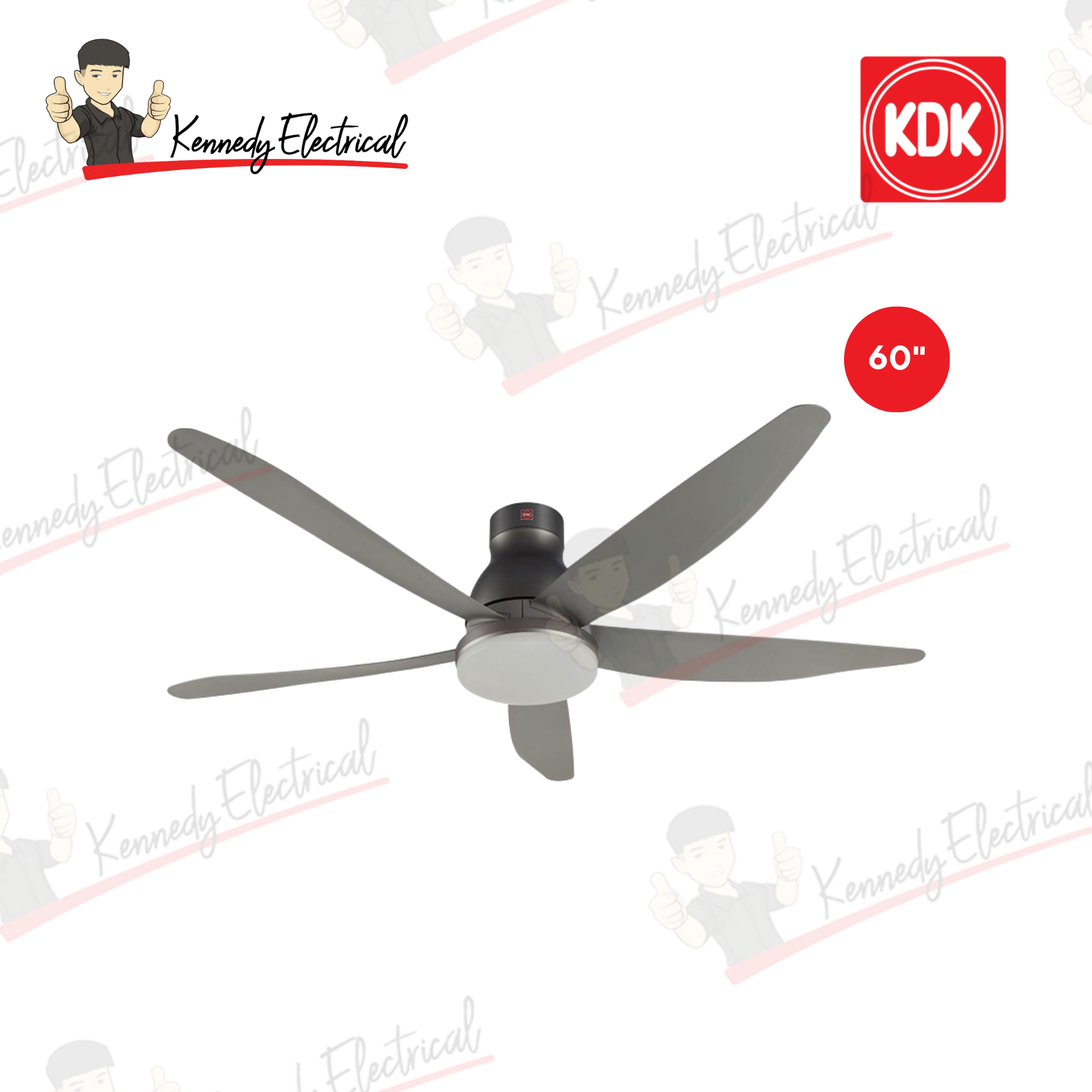 KDK 60" LED Remote Ceiling Fan K15UW-QEY (Short Pipe)