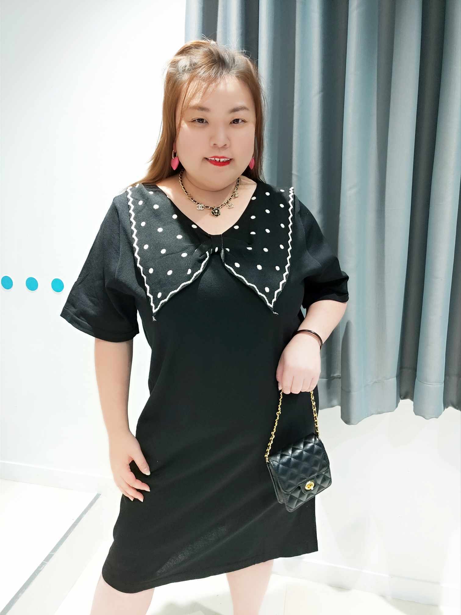 DSD03 波点大蝴蝶结针织连身裙