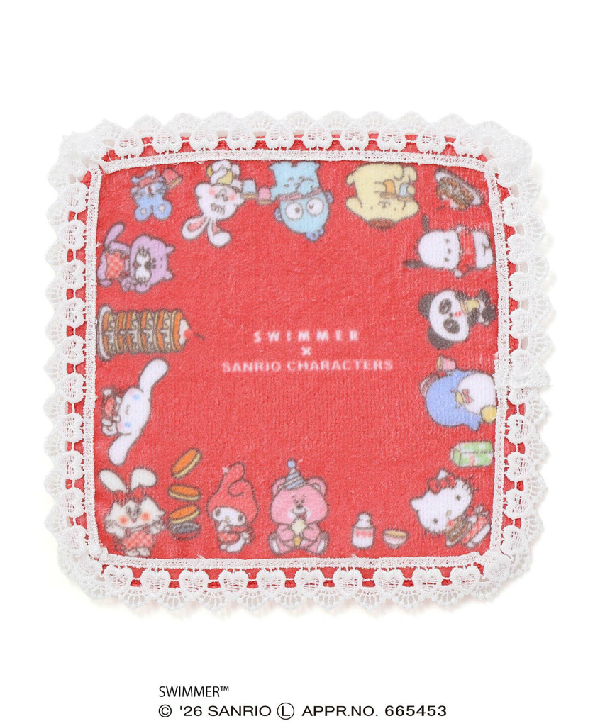 🇯🇵預訂 日本直送🇯🇵Slap Slip x Swimmer x Sanrio系列四色人物圖案蕾絲花邊毛巾手巾手帕