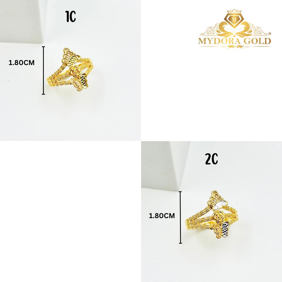 MYDORA Cincin Rosie Duo-Rama-rama (5G) | EMAS 916/22K