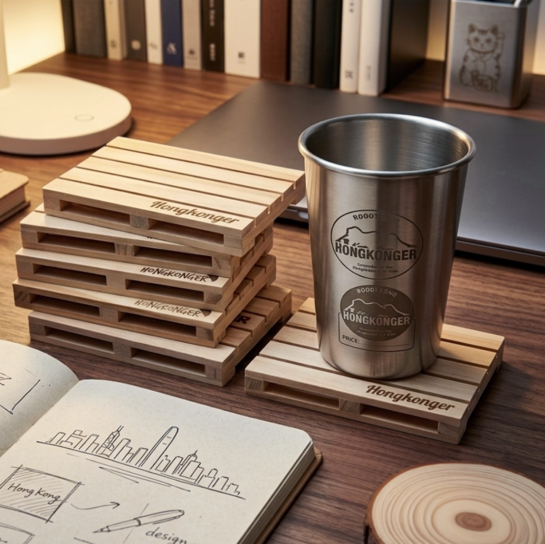 HONGKONGER 實木卡板杯墊