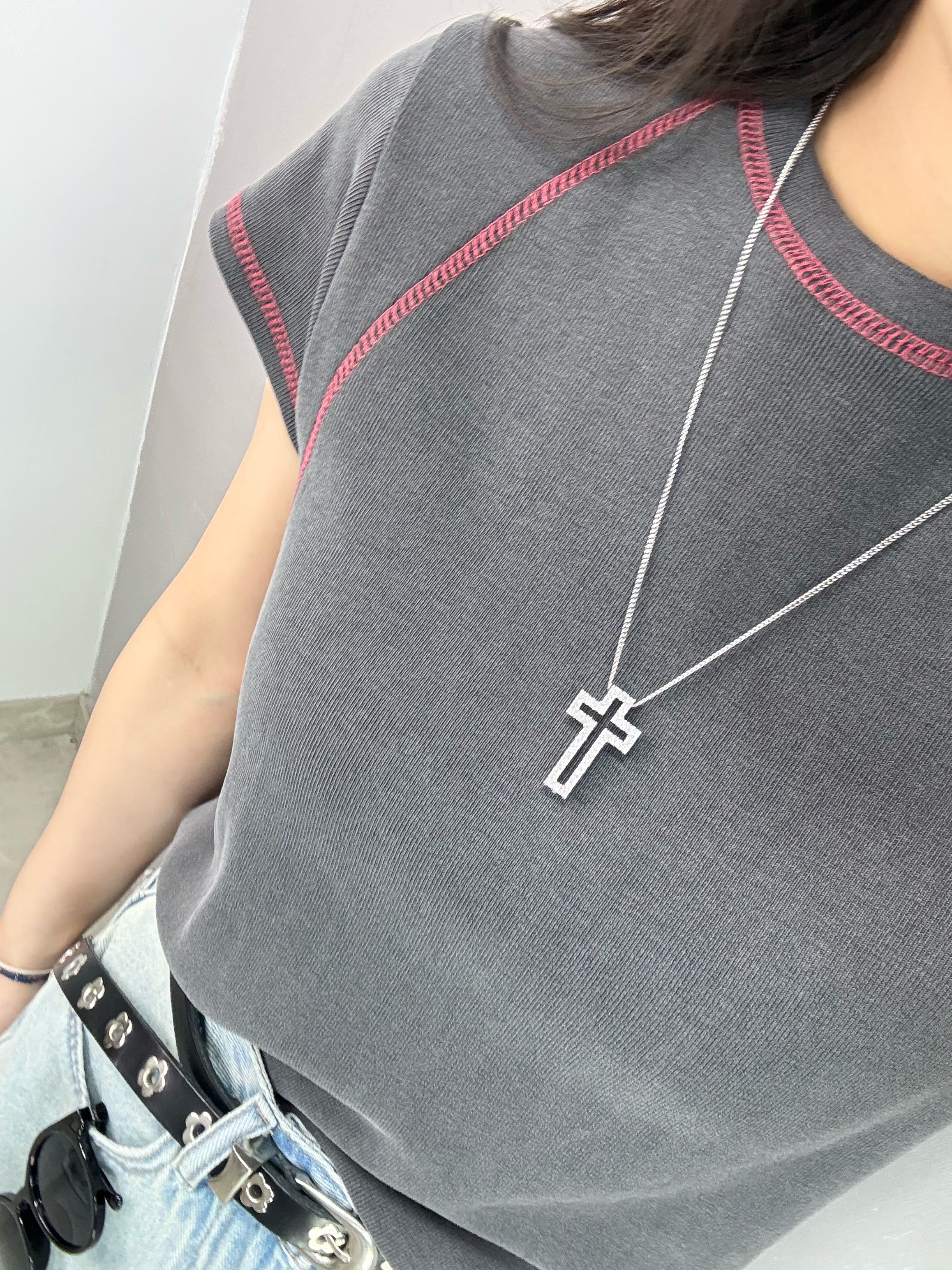 W63 撞色明線Tee