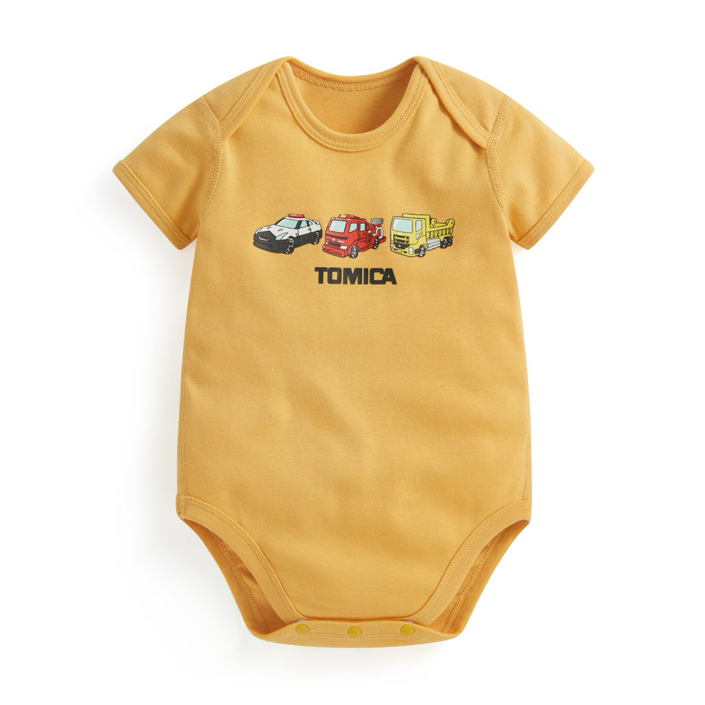 💚預訂 台灣直送💚Tomica兩色車車印花純棉短袖包屁衣