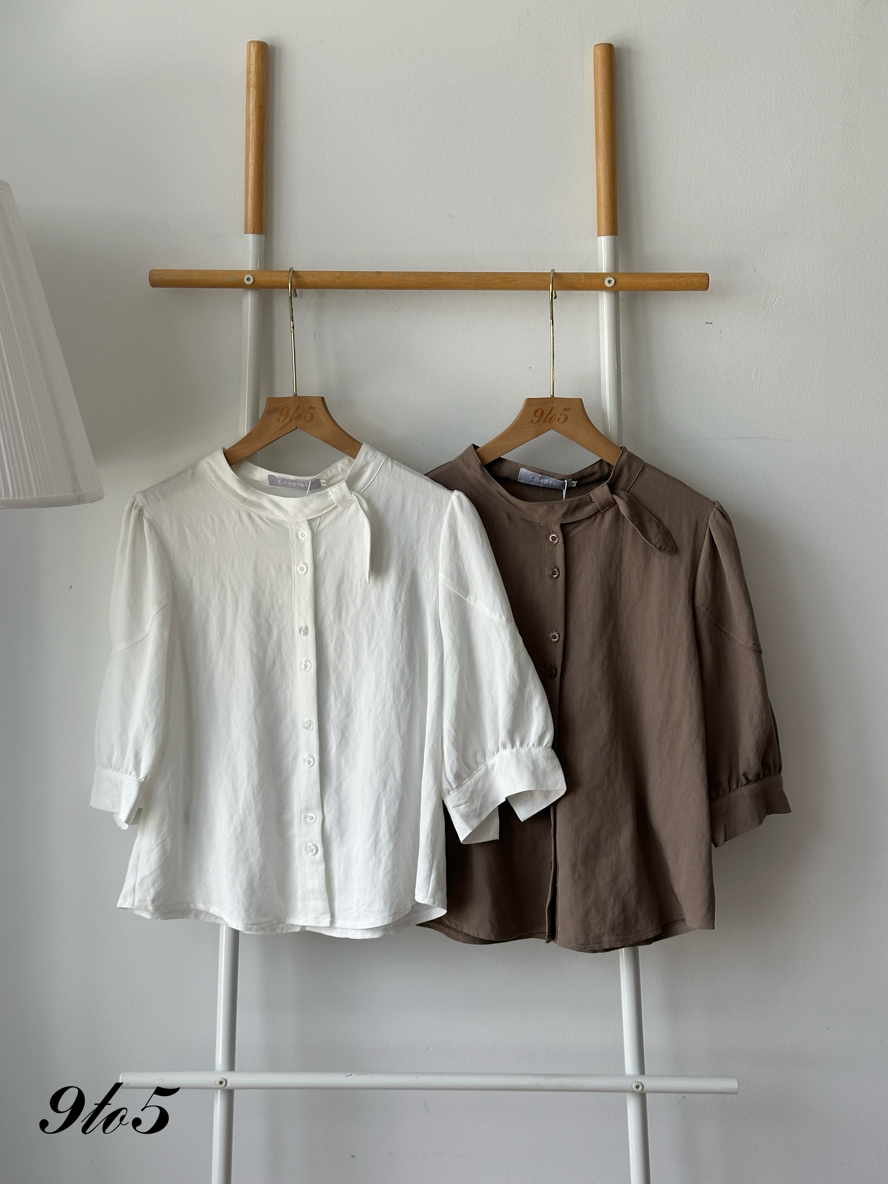 T4265 Stand Collar Half Sleeve Shirt - 3 Colors 