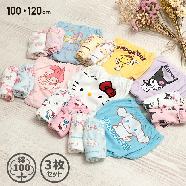 🆕【⭐訂購⭐】🌀 🇯🇵 日本直送 #Sanrio 卡通內褲3條裝 (女童款) 🌀 [PLGA-0086] [260813]
