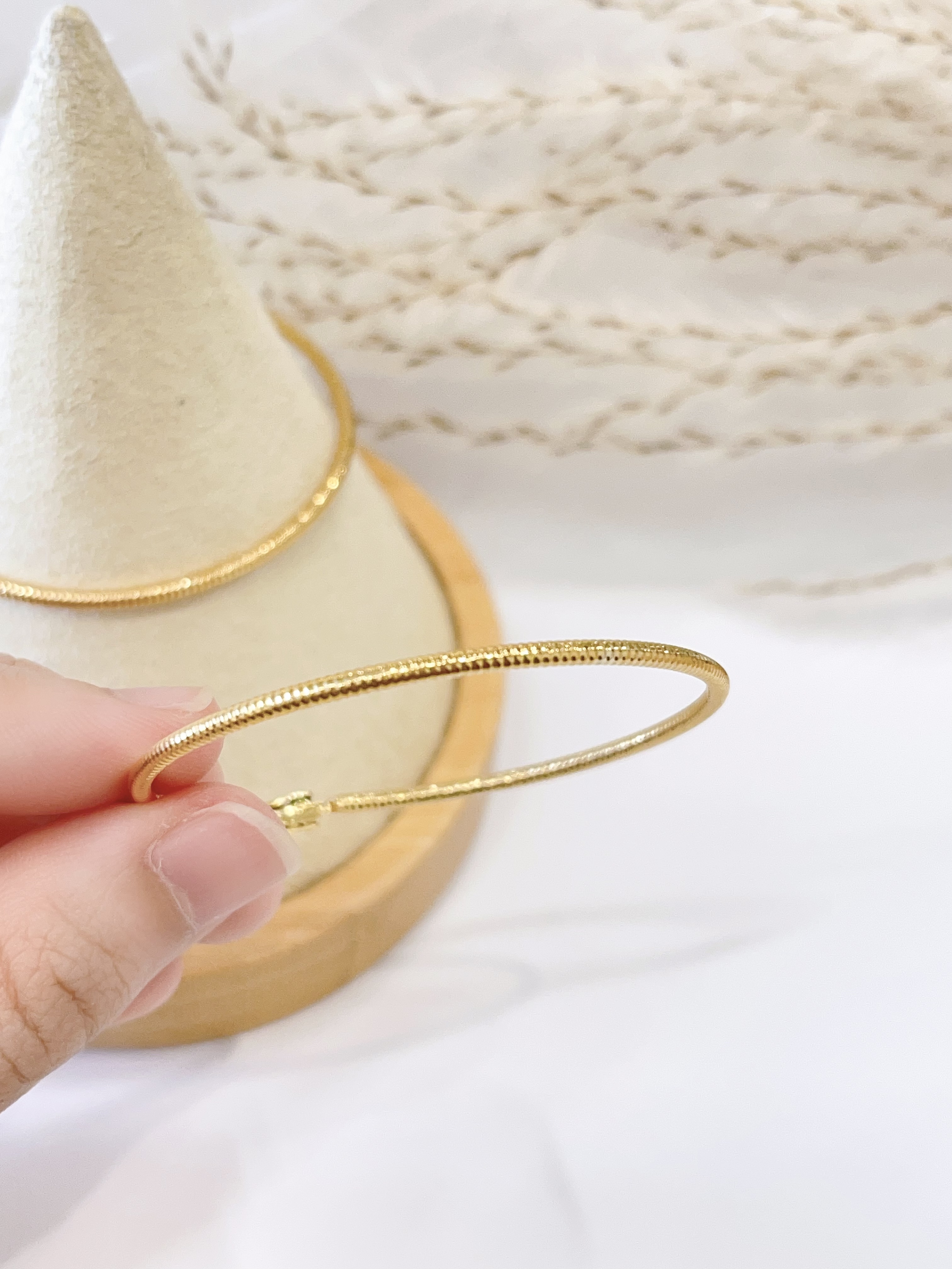 细线流光耳圈耳环