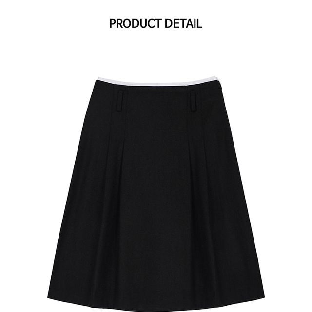 Rose Frantz Low Middle Pleats Skirt [Black] | KAZUE