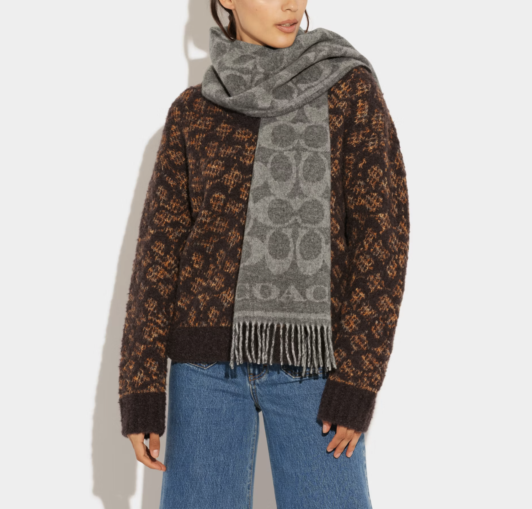 COACH REVERSIBLE SIGNATURE CASHMERE MUFFLER