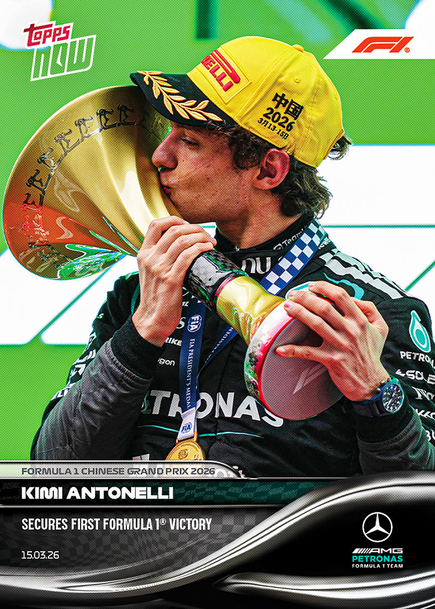 Kimi Antonelli - 2026 F1 Topps NOW® #18 Chinese GP 生涯首勝贏車卡｜PR 28,723