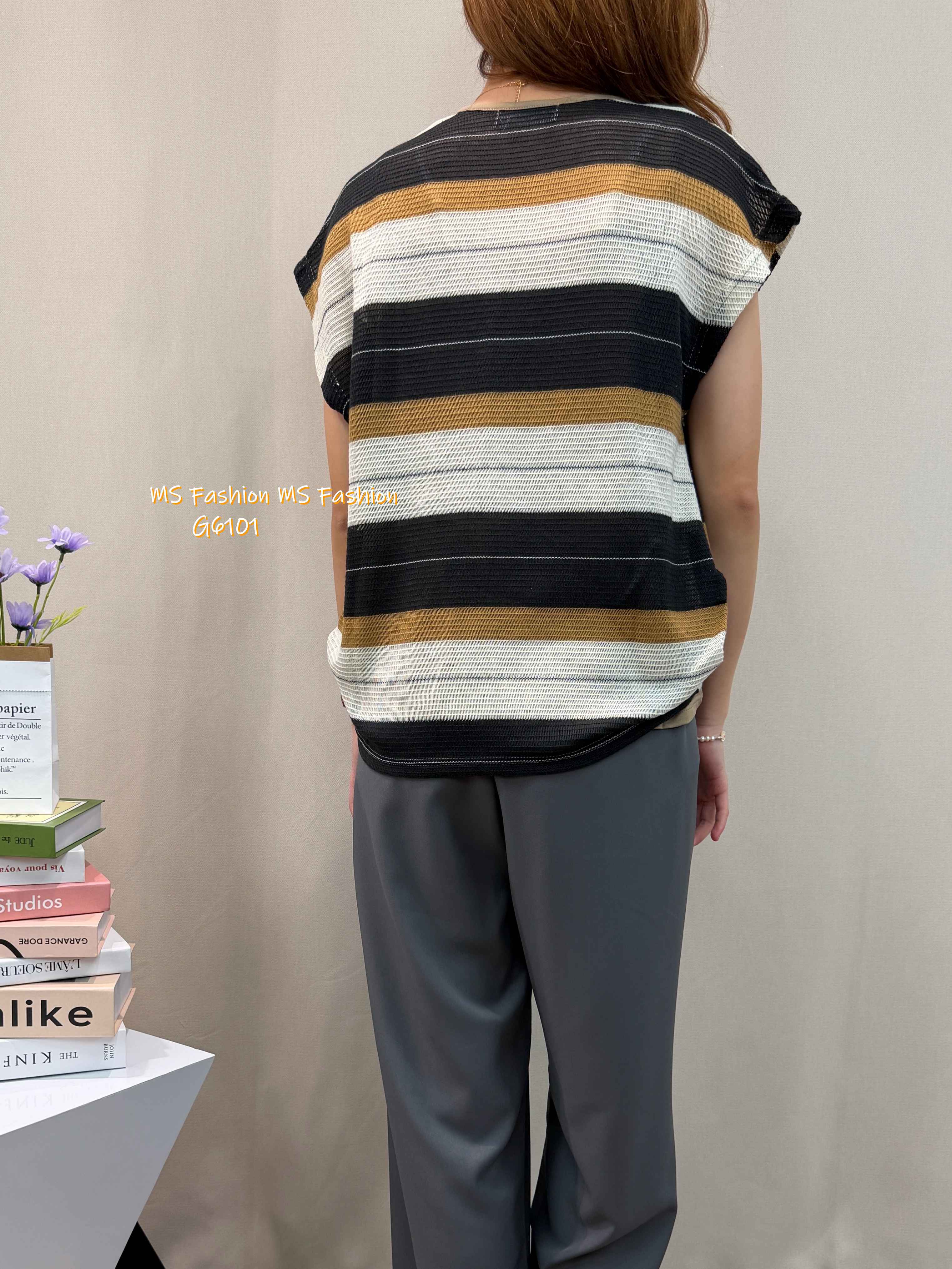 G6101 韓國🇰🇷靚色橫間top set