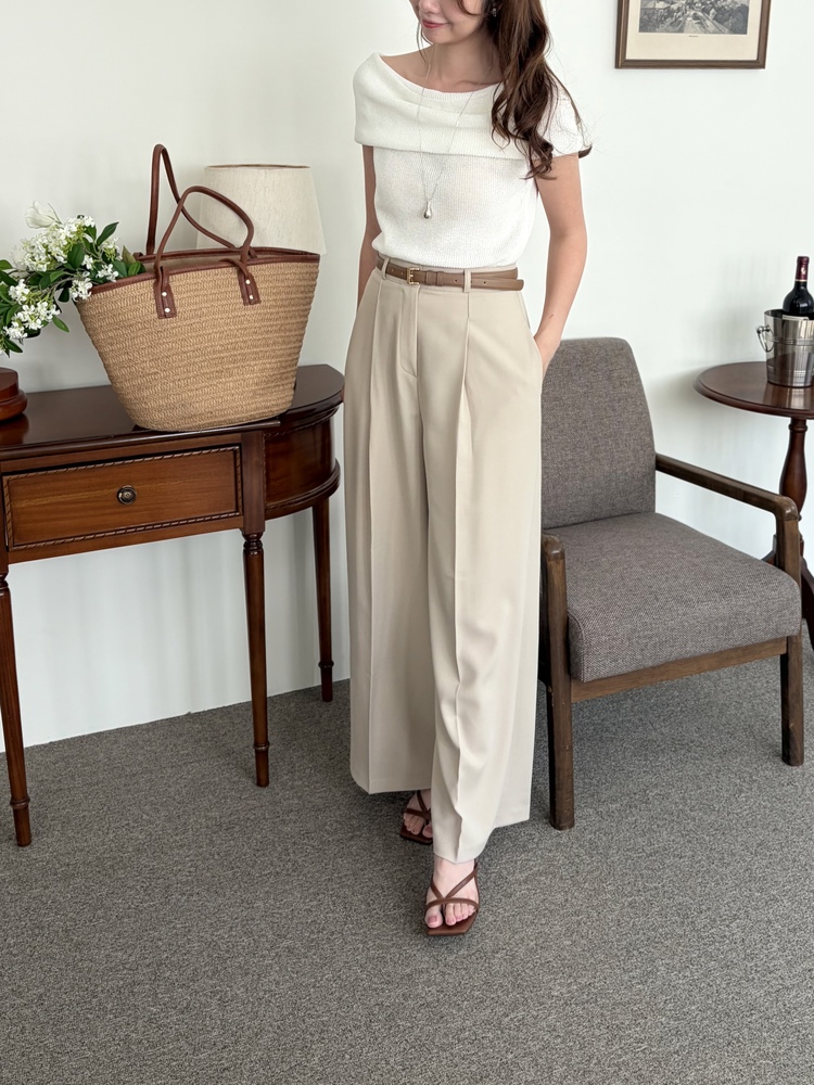 [輕薄!] Summer Timeless Rayon Pants (Light Beige)