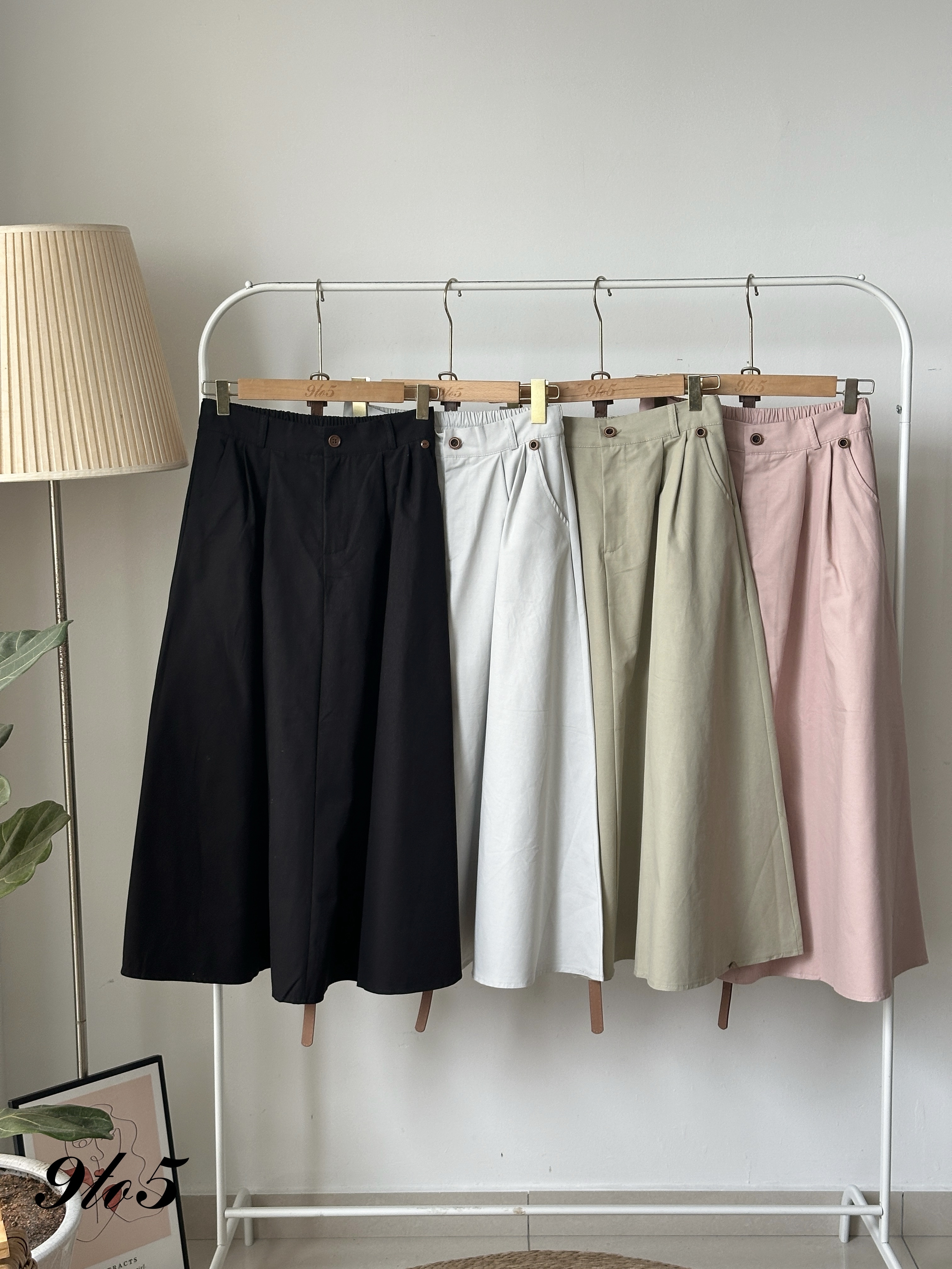 S1842 A Line Long Skirt - 4 Colors 