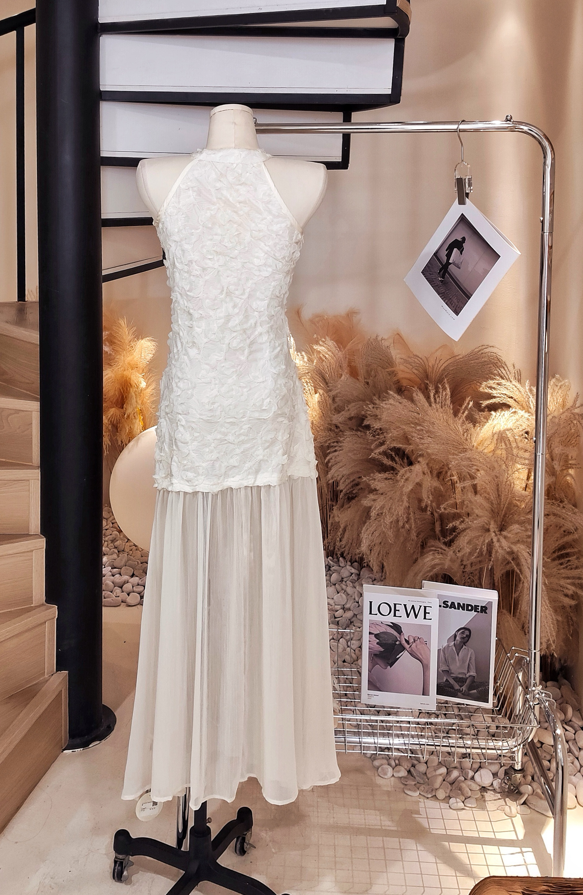 立体花花雪纺连身裙