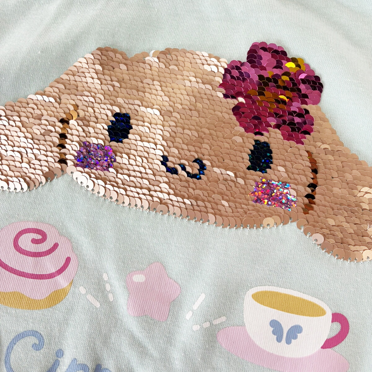 🆕【⭐訂購⭐】  日本直送🌀#Sanrio 閃閃珠片荷葉袖 tee🌀[PLDA-0026] [260417]