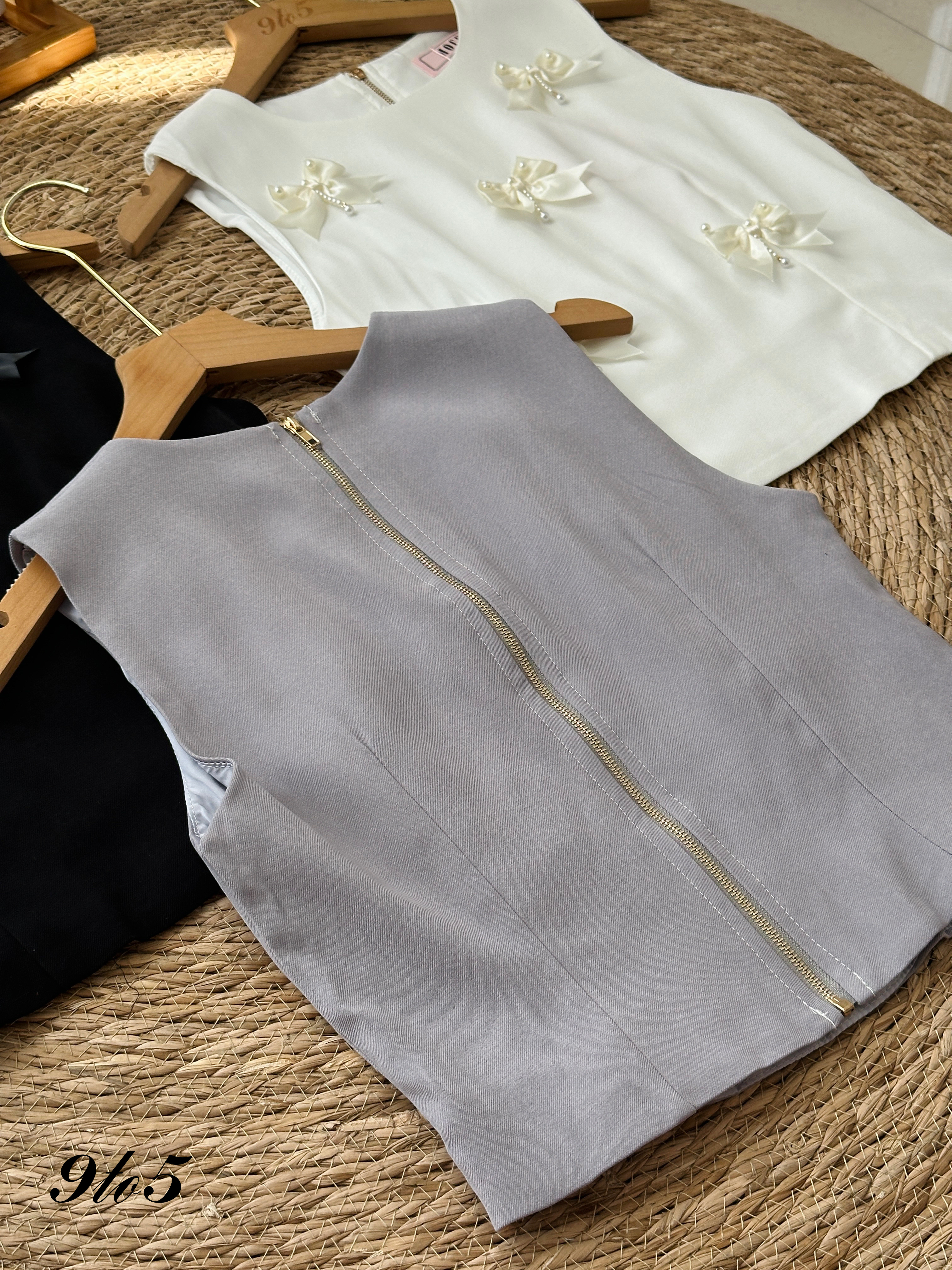 T3964 Sleeveless Ribbon Top - 3 Colors