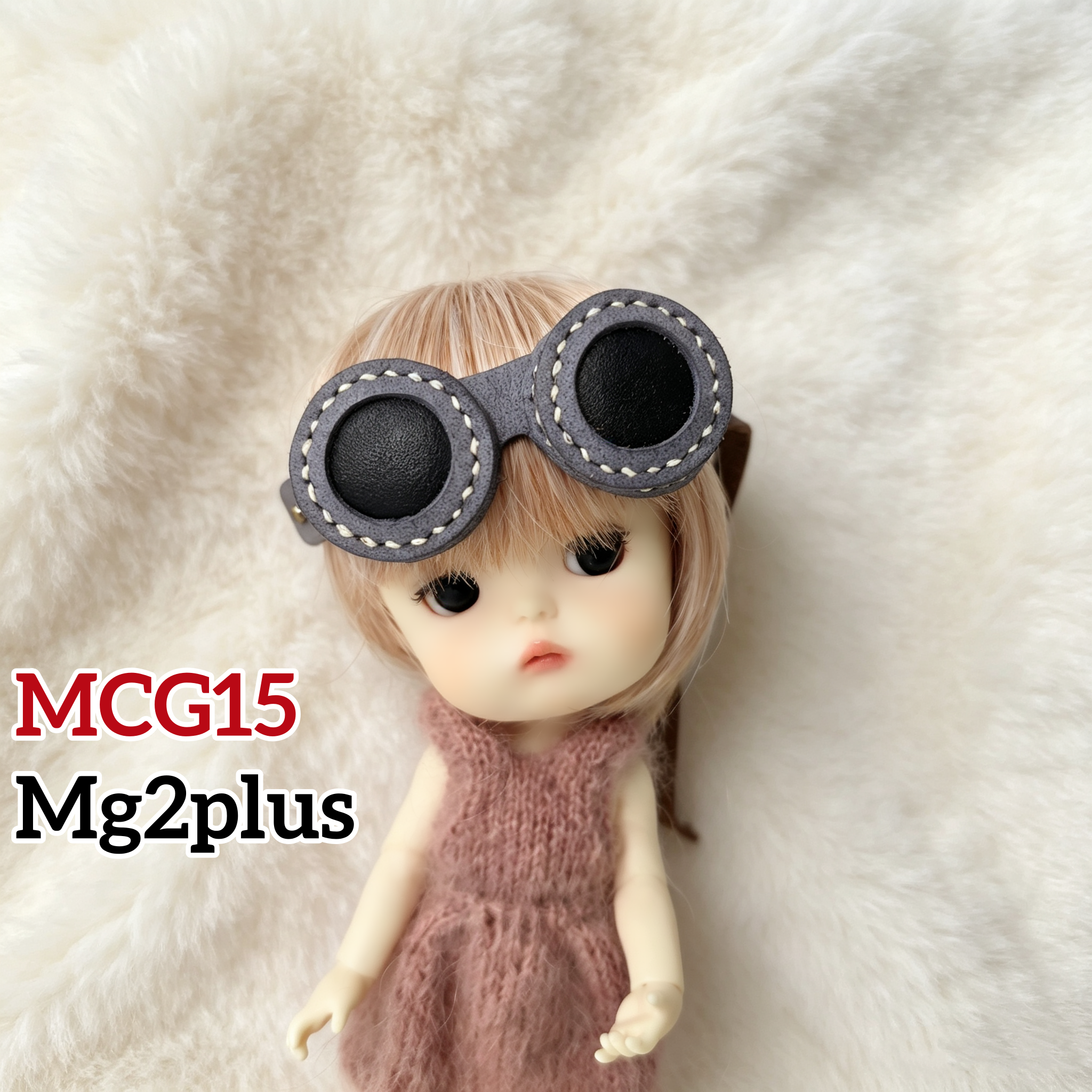 【MG2Plus】(18.5cm - 22cm Doll Head) 真皮手作蒸汽朋克風格眼罩 Handmade leather steampunk eye mask 