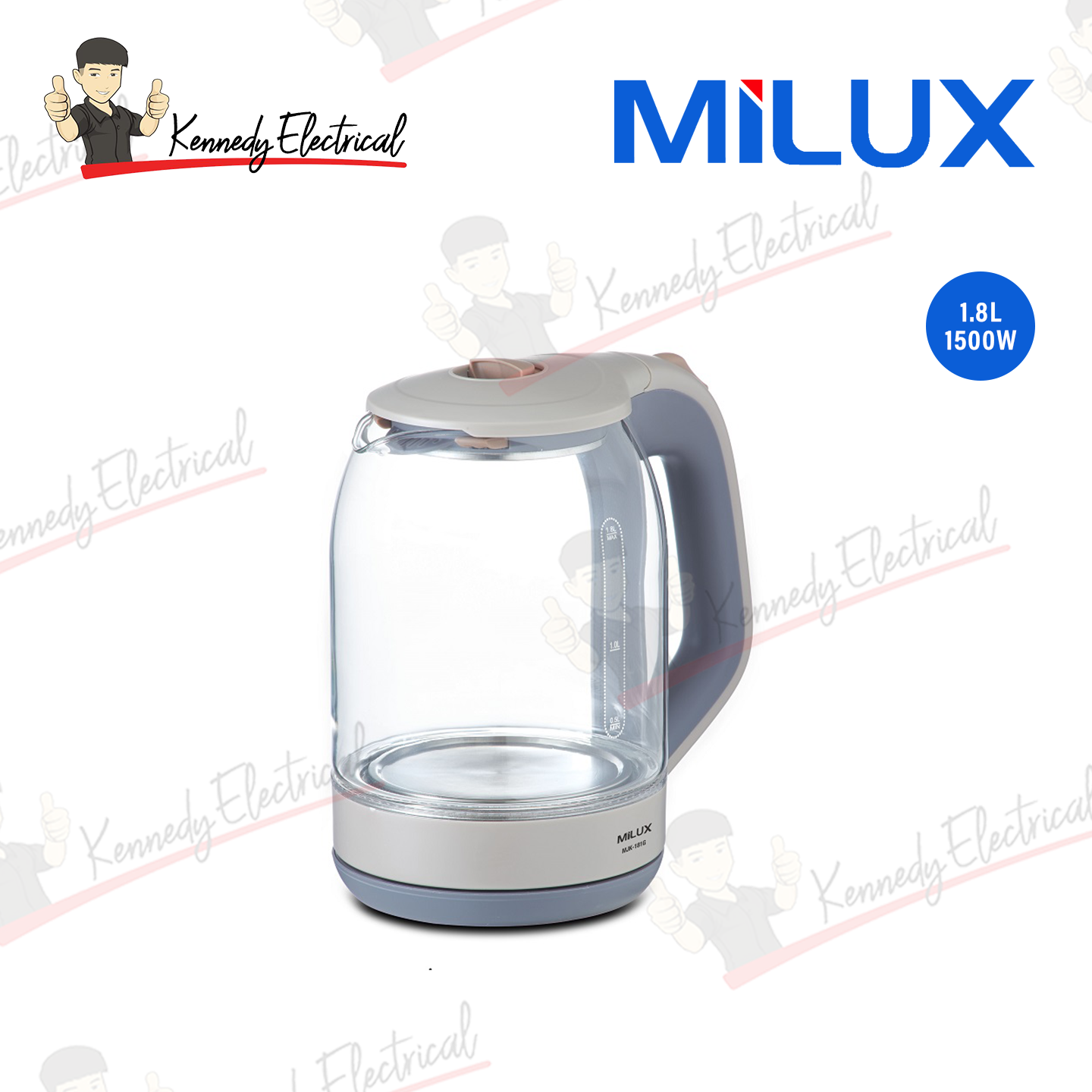 Milux 1.8L Glass Jug Kettle (MJK-181G)