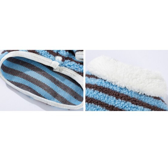 寵物加絨保暖衣 立體耳朵款 秋冬 貓狗通用－藍色搖粒絨