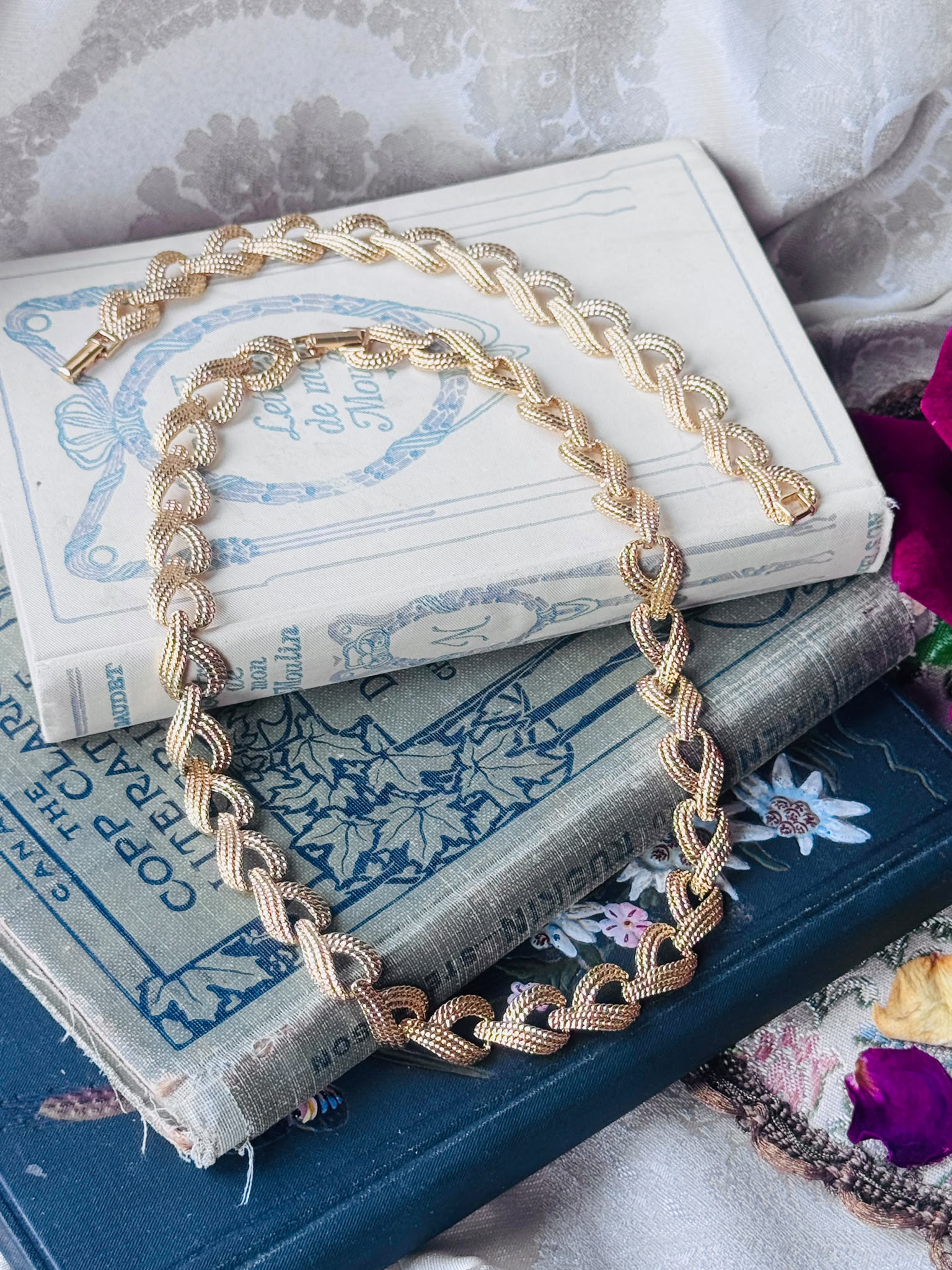 Vintage Napier "Heart Knot"  Necklace and Bracelet Set (MT2611)
