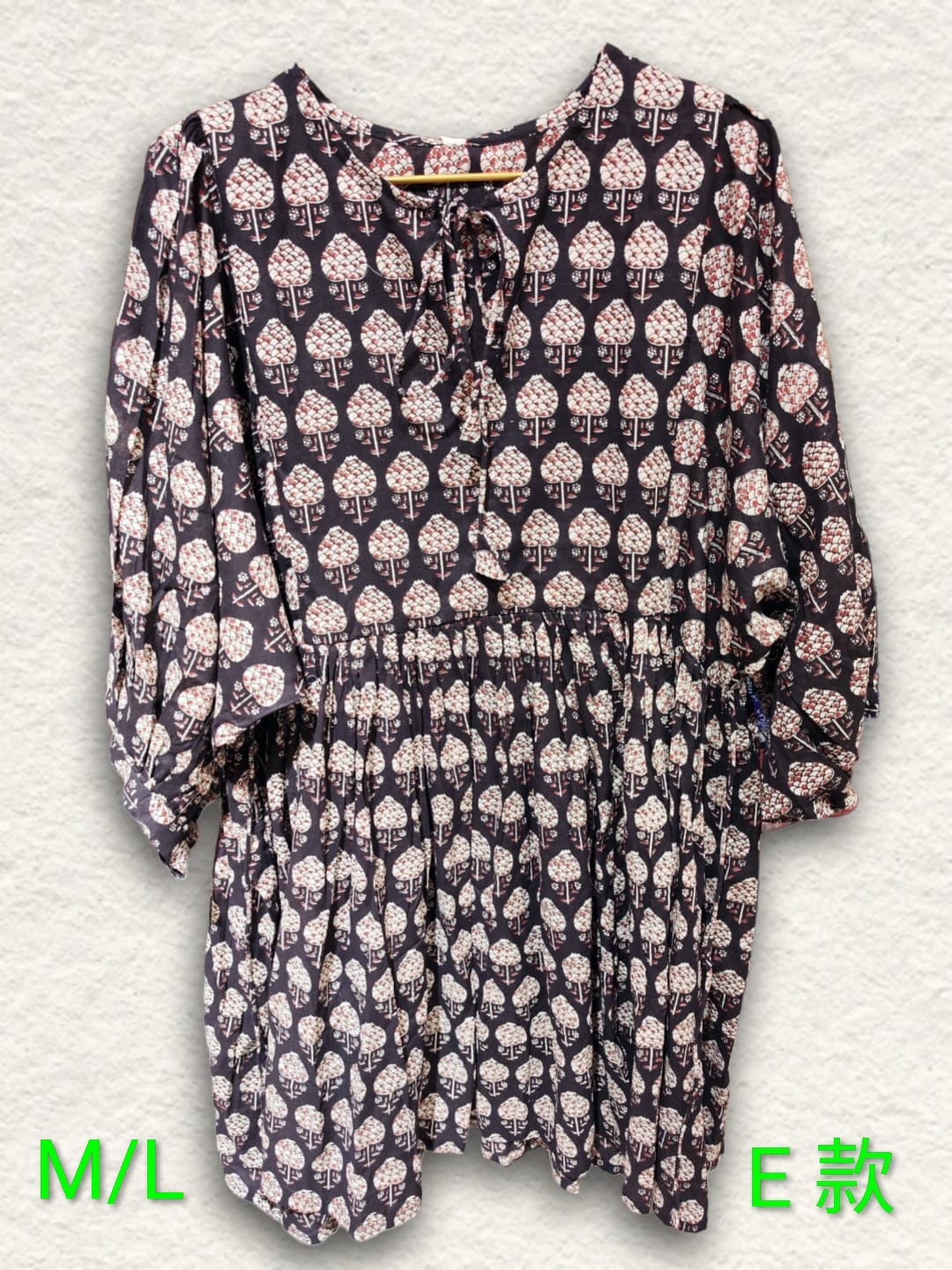 印度木刻印花純綿連身裙