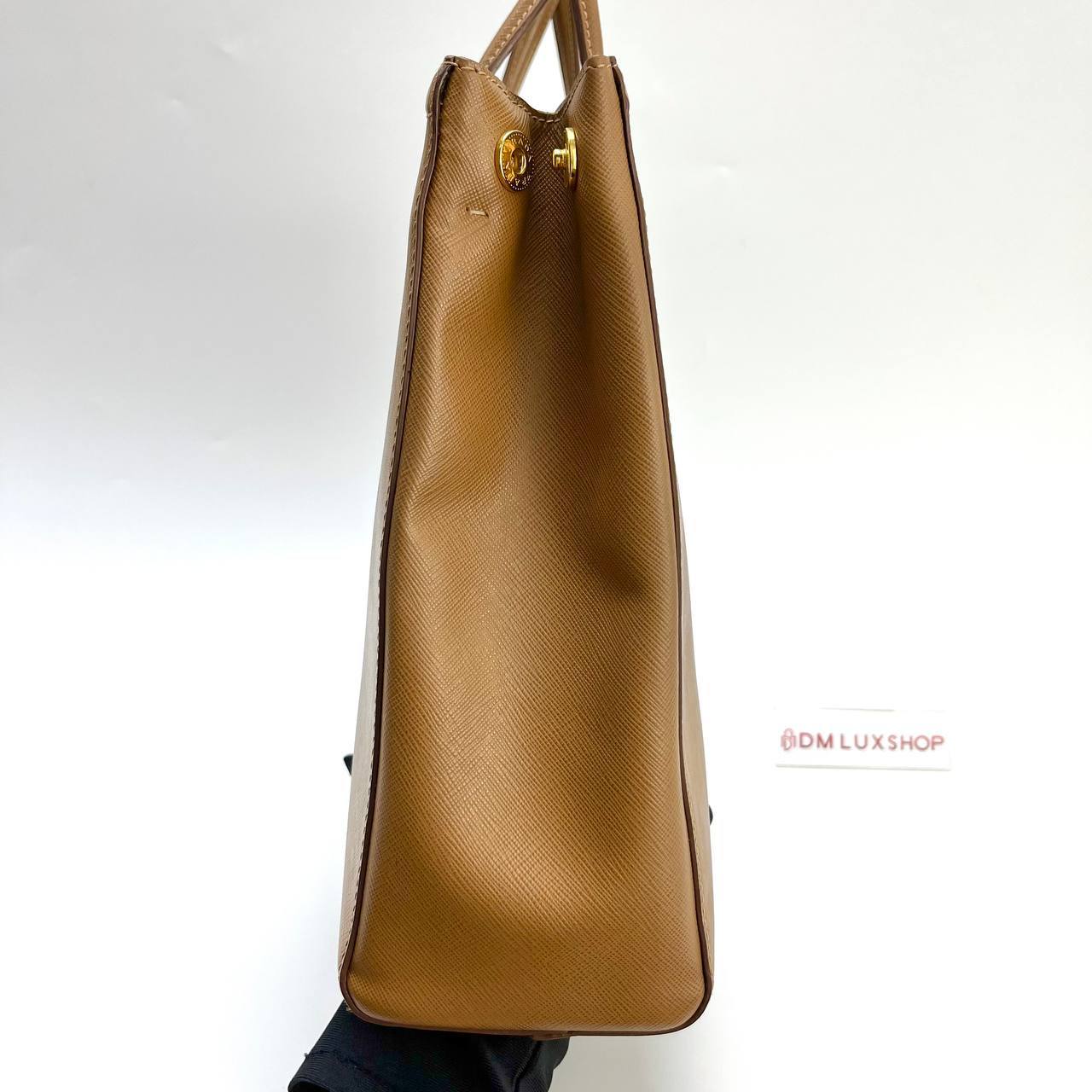 Prada Brown Saffiano Leather Tote GHW (Missing Strap)