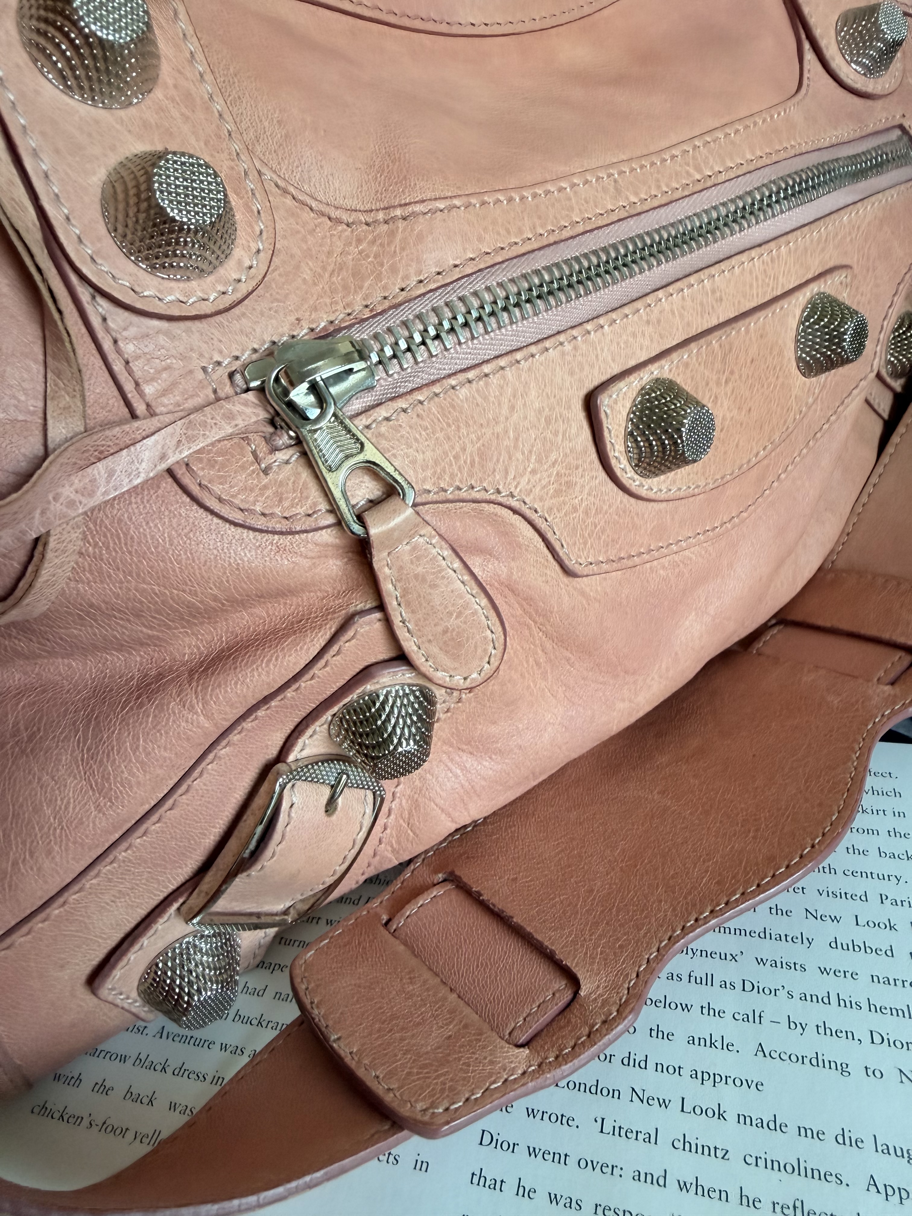 balenciaga Vieux Rose pink classic city giant 21 silver 銀大釘