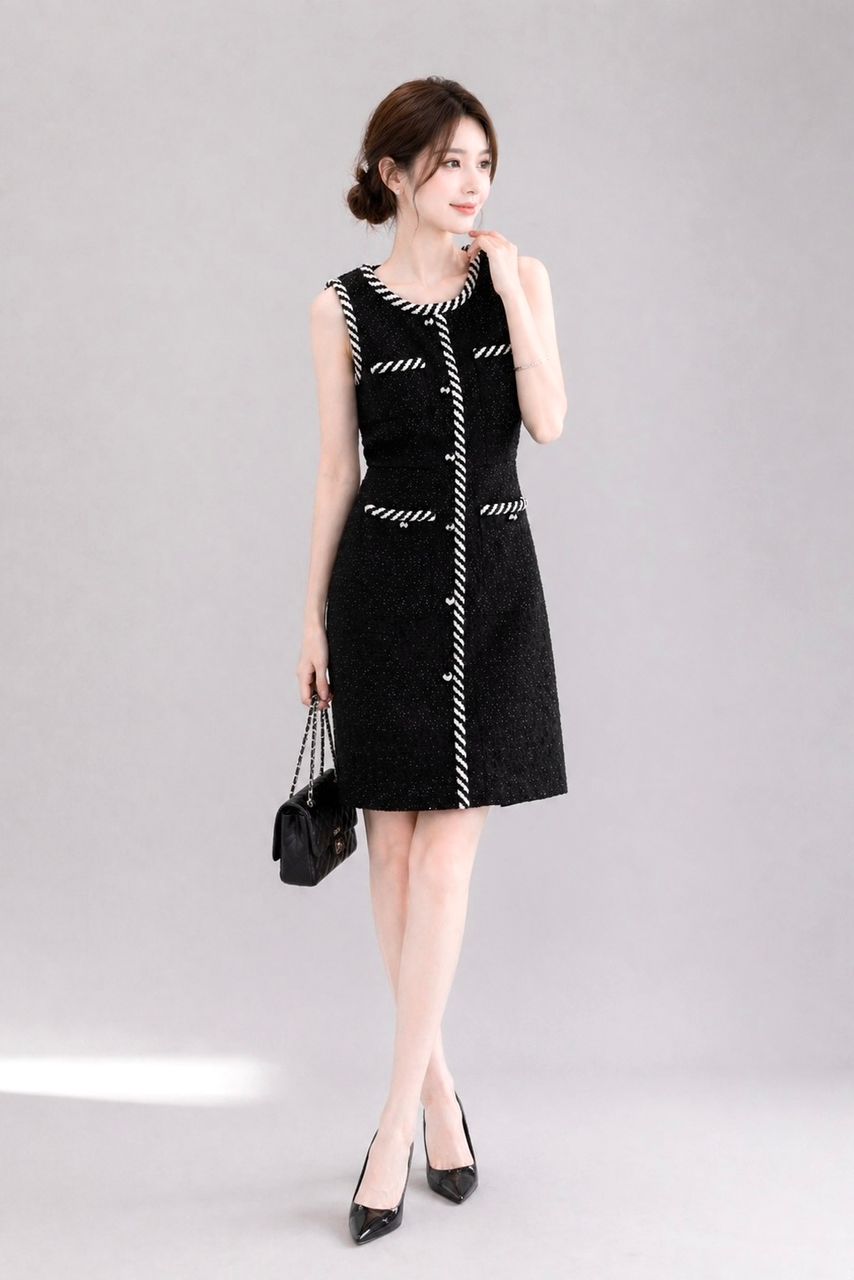 25961 Chérie Tweed Trim Dress