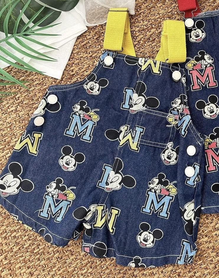 A0131 米奇背帶褲套裝（短袖上衣+背帶短褲）