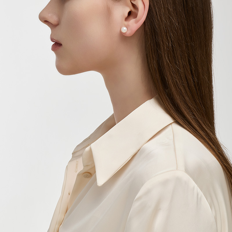 DIDIER DUBOT Signature D Rose Gold 珍珠耳環 (JDRERVS656W)