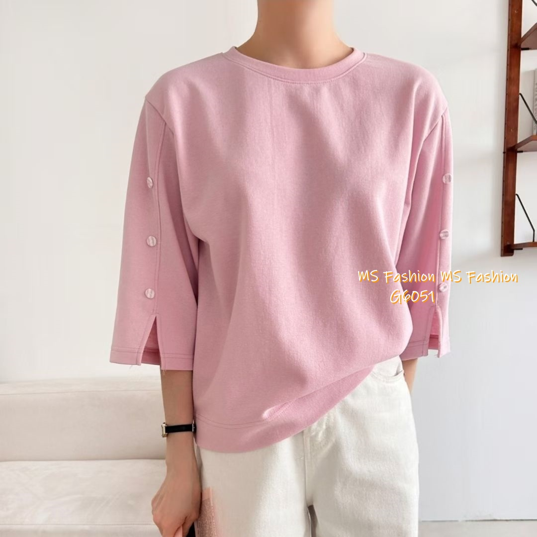 G6051 韓國🇰🇷特色袖鈕top