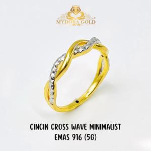 MYDORA Cincin Cross Wave Minimalist (5G) l EMAS 916/22K