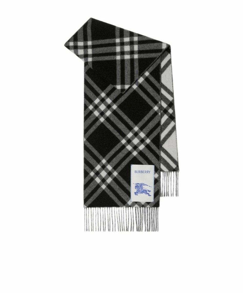 Burberry 男女同款 格紋羊絨圍巾均碼碼168cm*30cm 