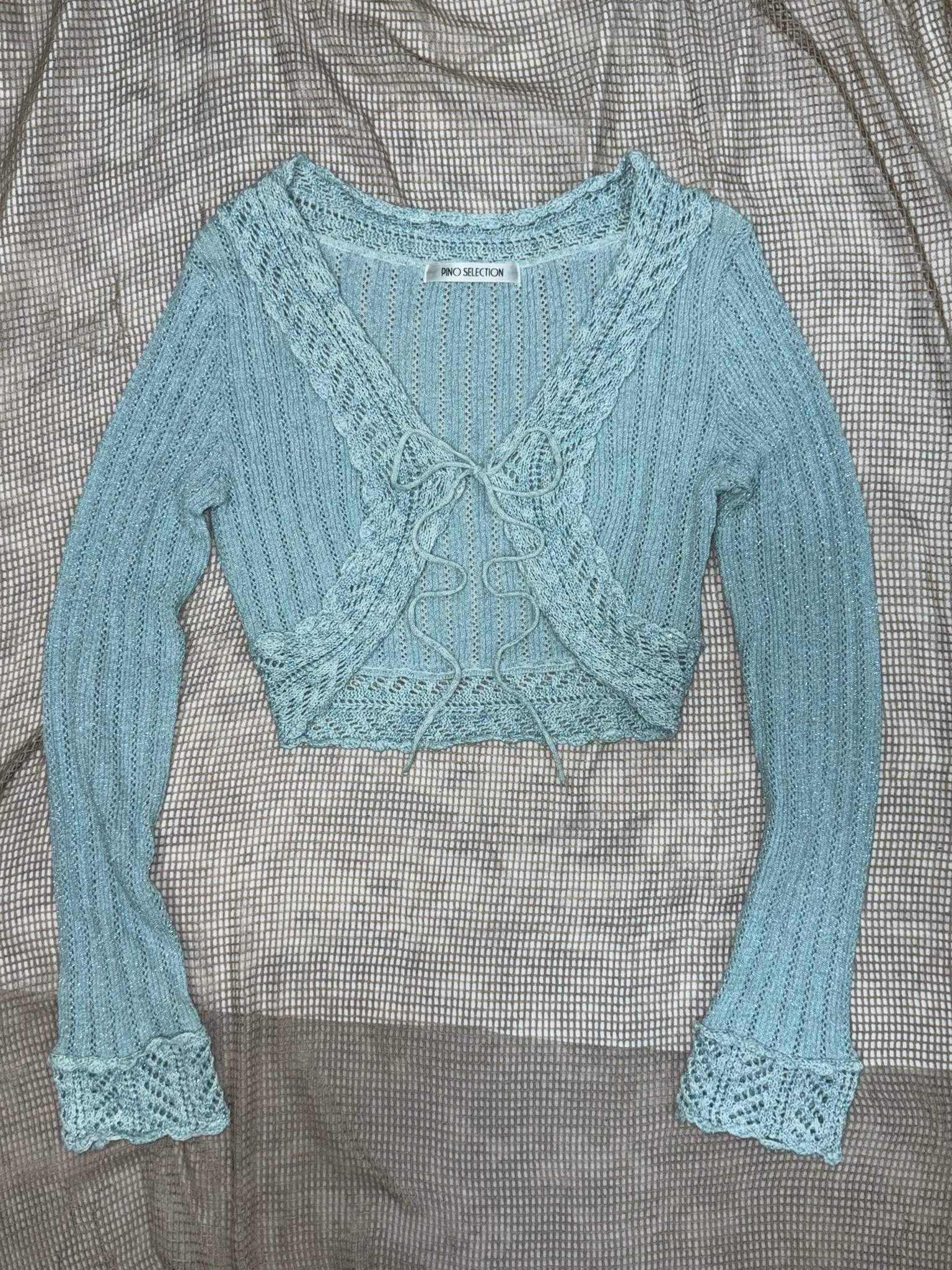 Light Blue Cropped Cardigan