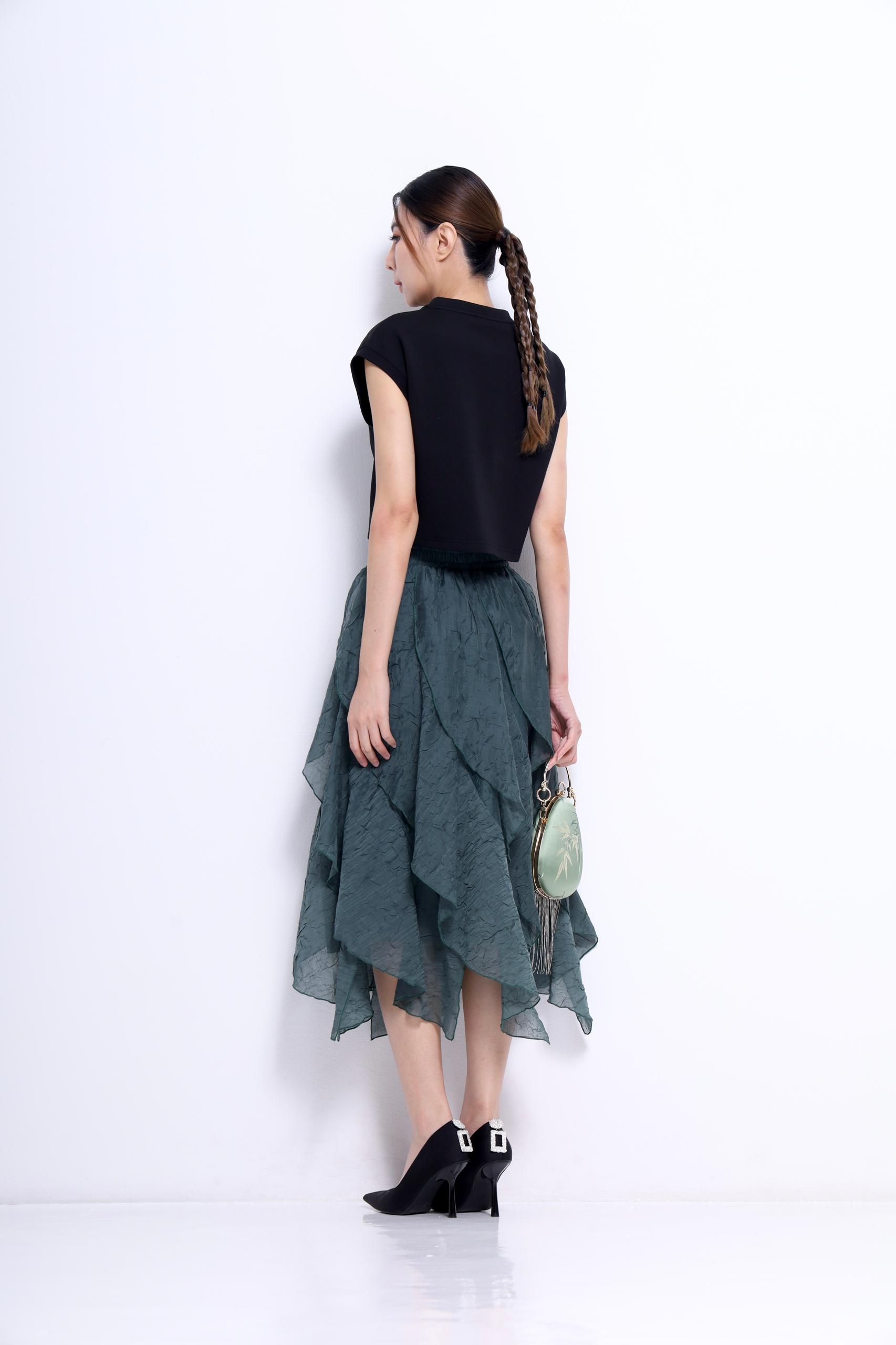 CS1396 FRILL PATTERN ORGANZA SKIRT
