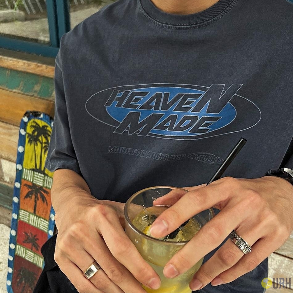 【100%保證韓國直送】Heaven Made 復古橢圓美式重磅特殊水洗染寬鬆落肩圓領短袖Tee 👕 [2 color] RG165892