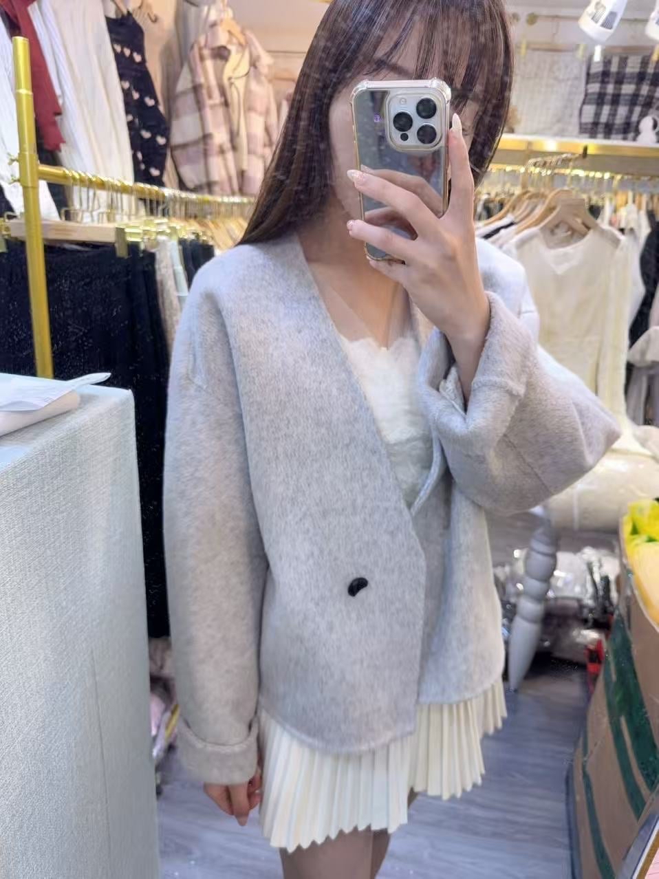 80%wool 可拆領羊毛高質外套🤍