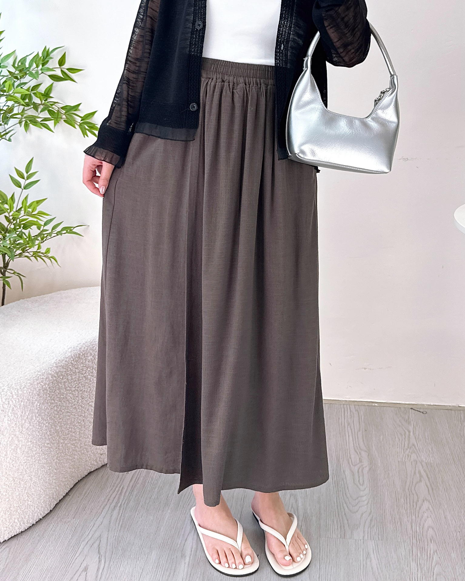 高質柔軟透氣麻棉裙褲 3色