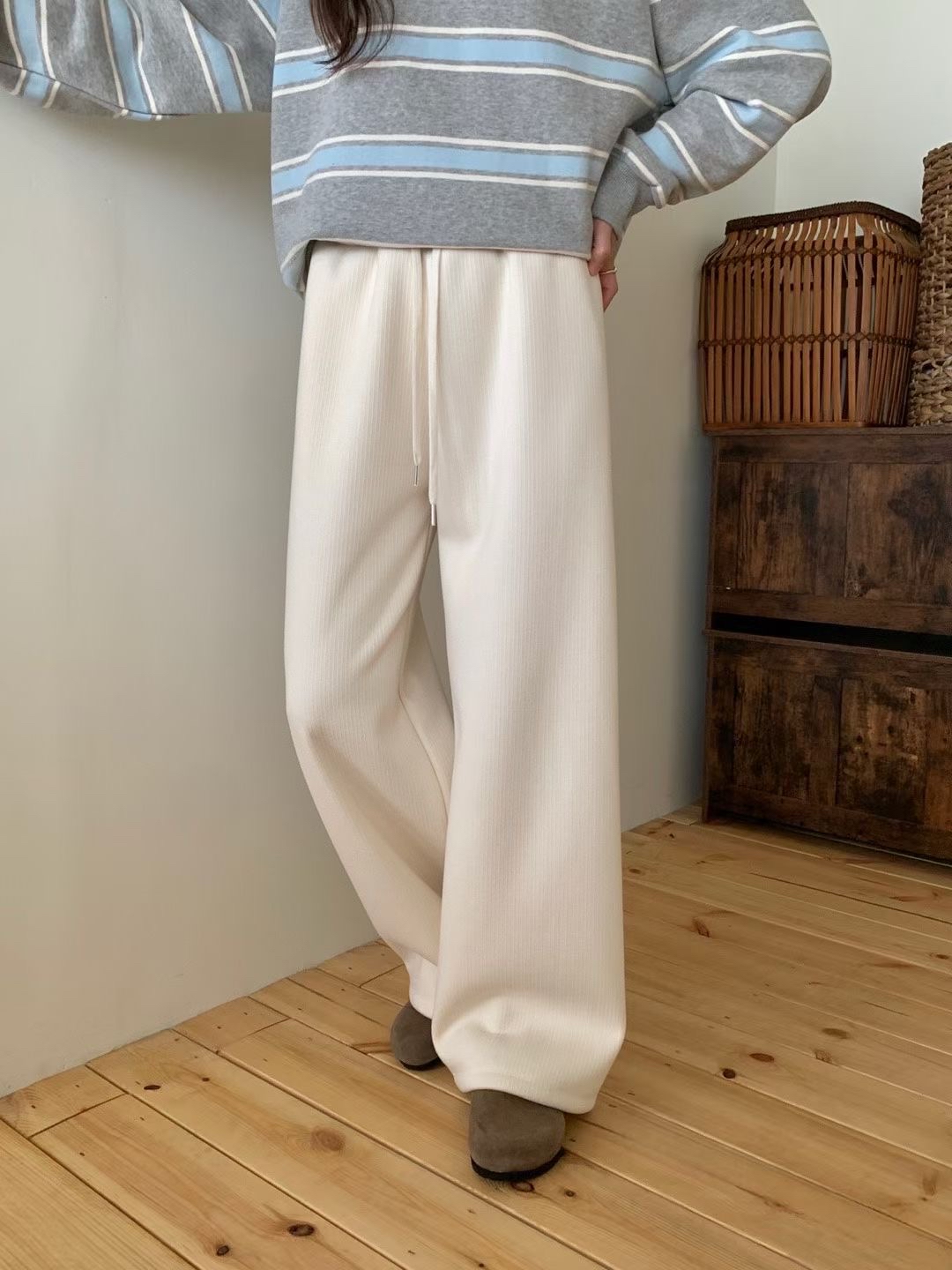 秋冬慵懶絨毛休閑長褲(四色入)