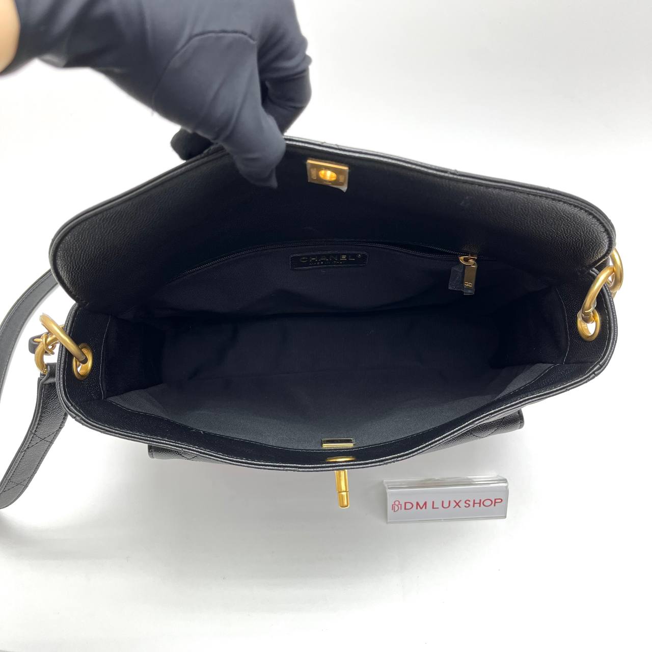 Chanel 25P Black Caviar Supple Twins Hobo GHW (Microchip)