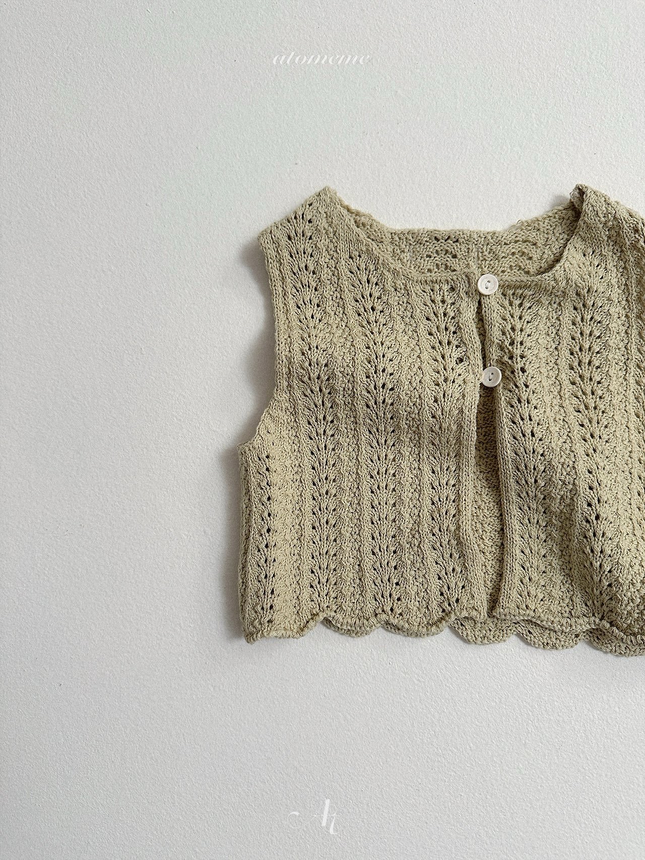 Atomeme | Coco knit vest (Green/White XL100-110)