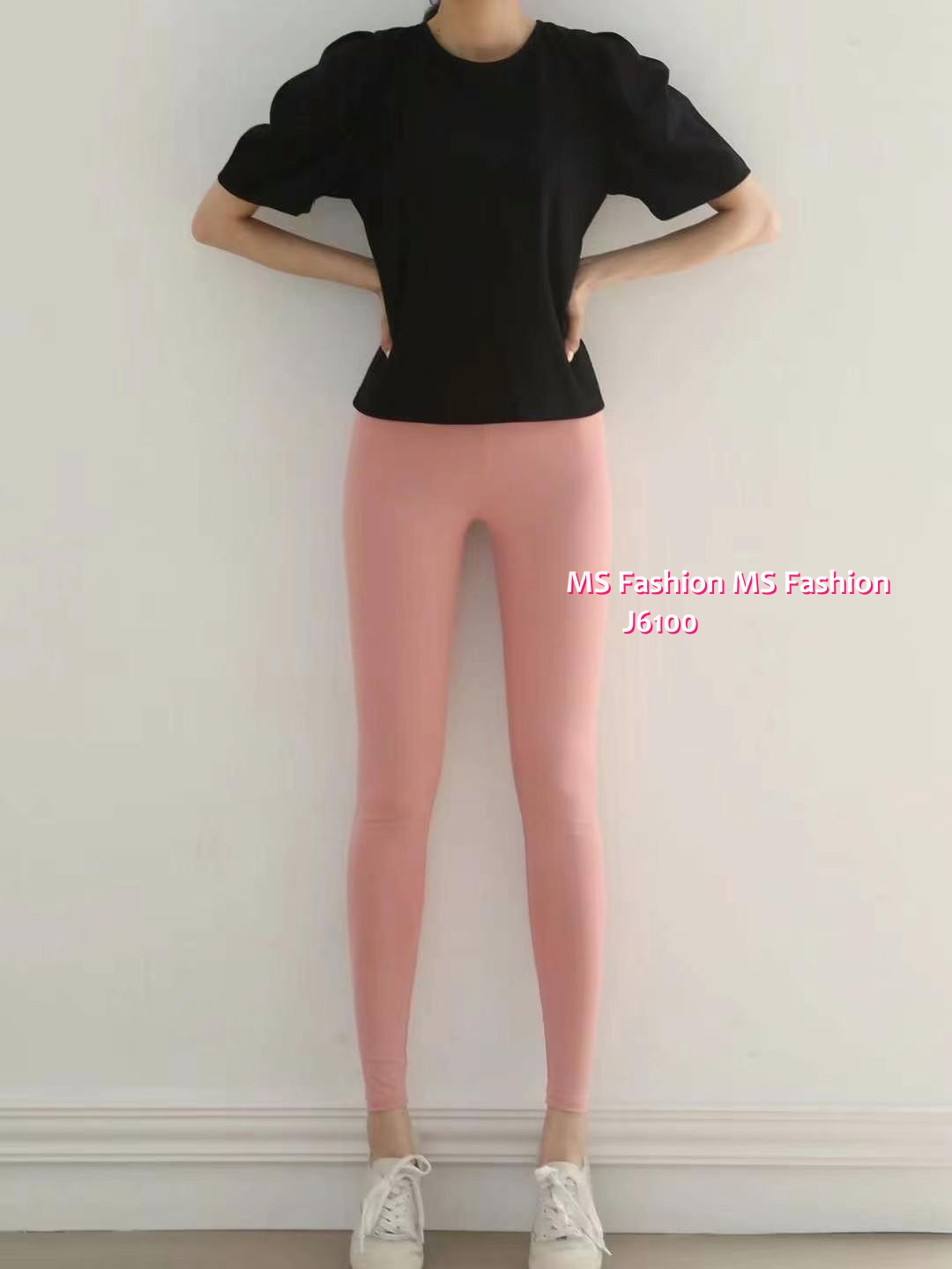 J6100 靚色粗橡筋leggings