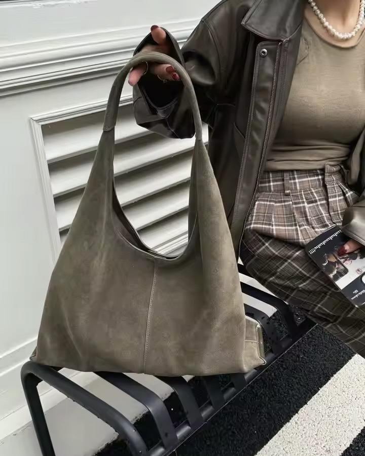 gloria cowhide suede shoulder bag 